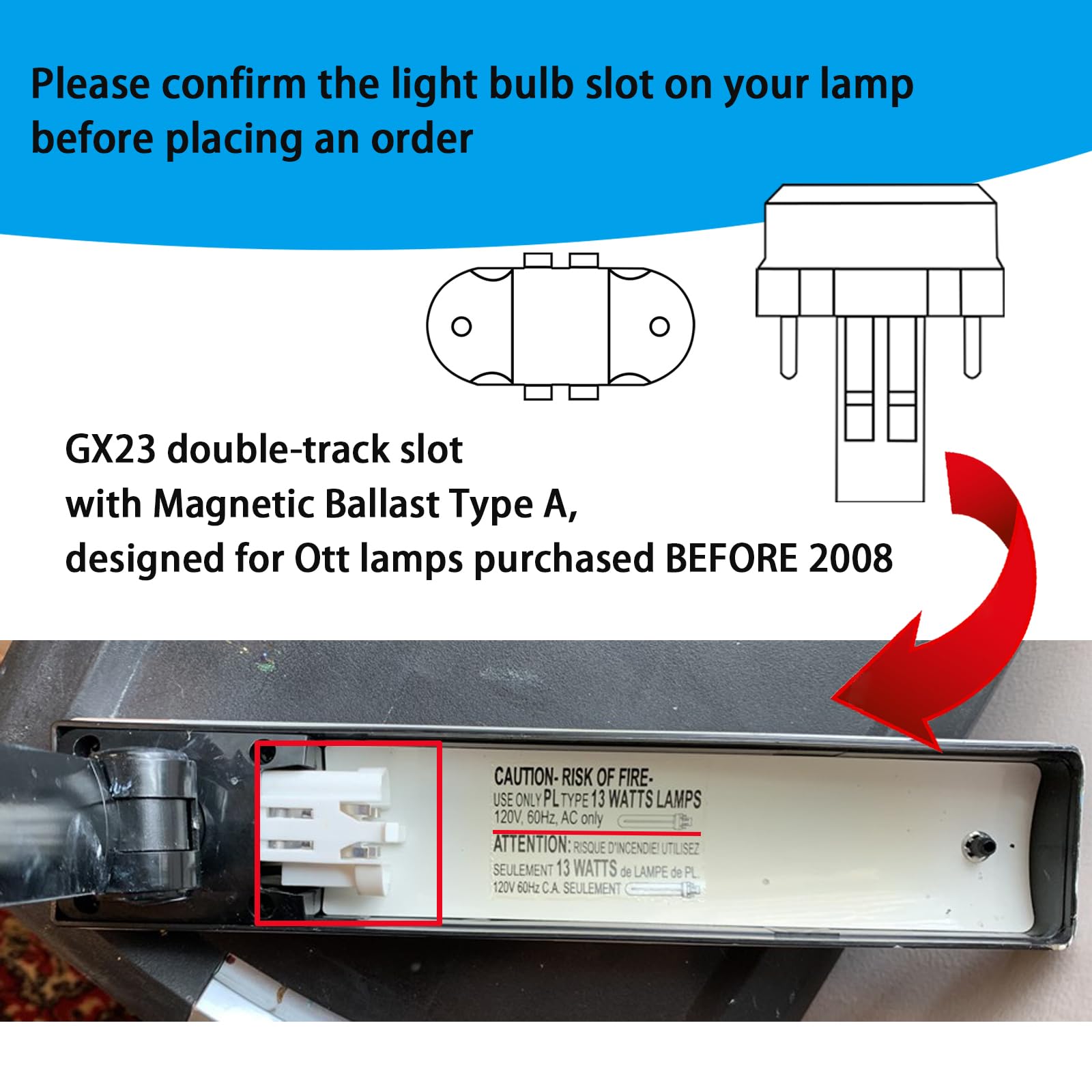 Ignixlite Pl13-A-Ffp 13W Type A Fluorescent Light Bulb With Magnetic Ballast,Replace For Ottlite Lamps Purchased Before 2008,T13