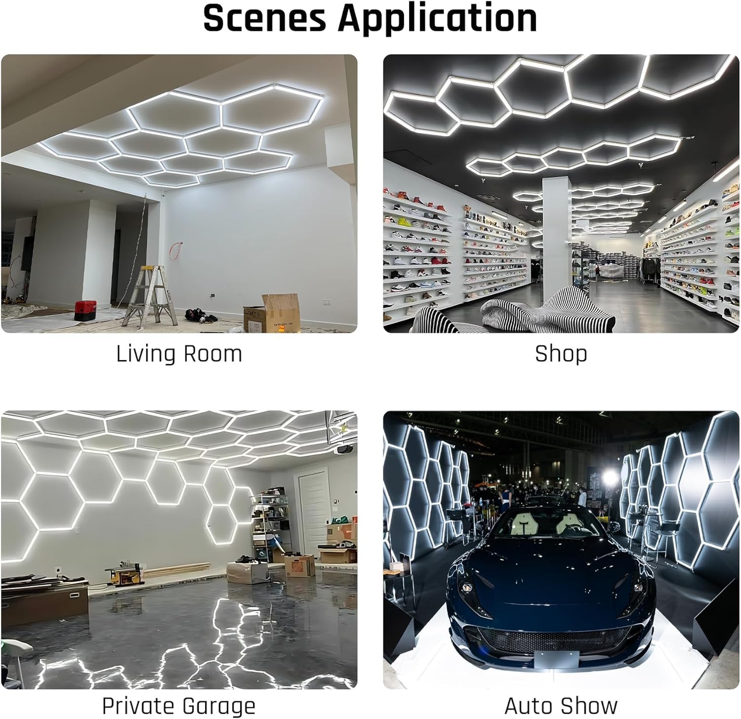 Hexagon Garage Lights-156W Led,6500K 17280Lm Led, Shop For Workshop Basement Gym Warehouse