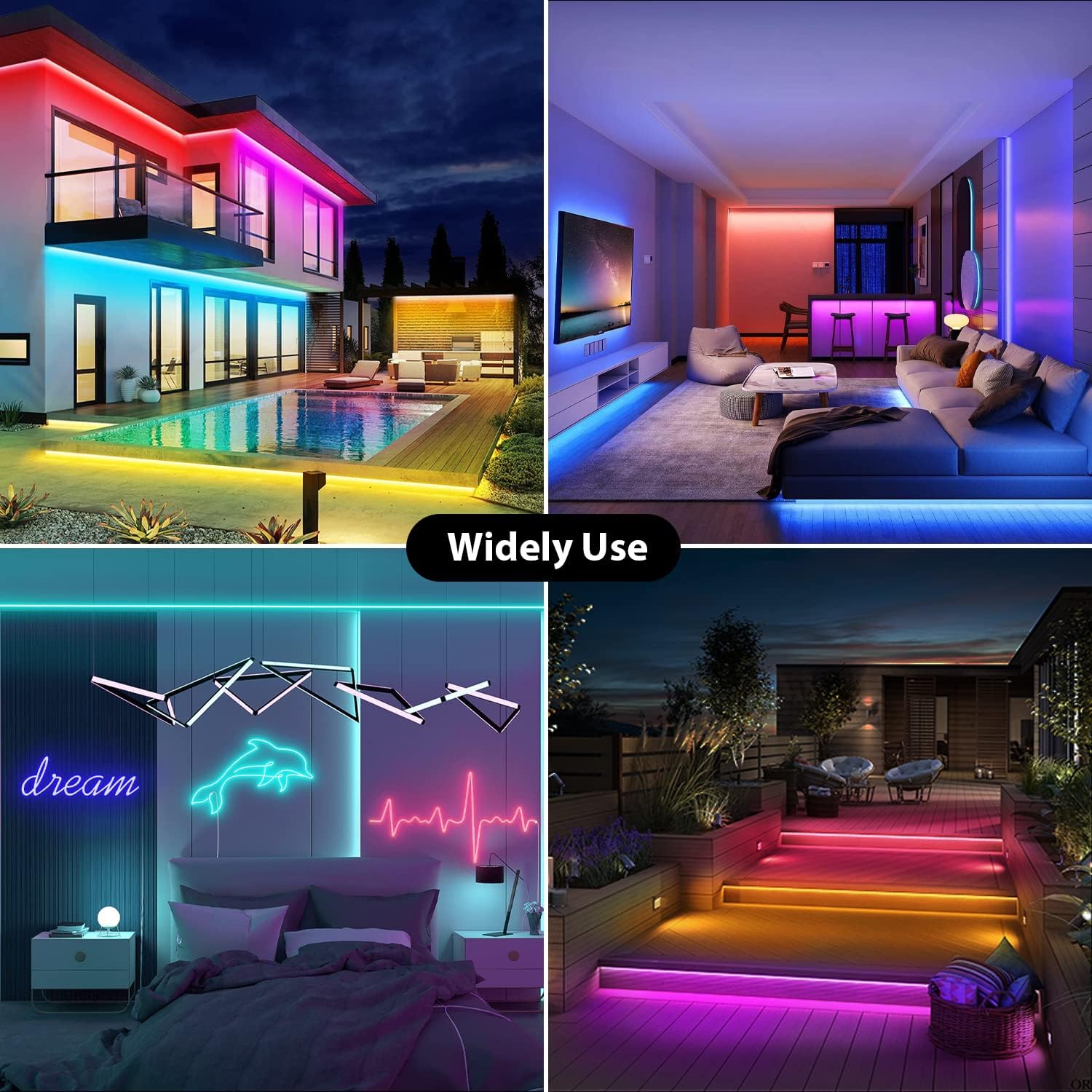 Lucienstar 16.4Ft Rgb Neon Rope Lights, Waterproof Led Strip, App/Remote Control, Music Sync, Flexible Silicone For Outdoor/Indoor Decor