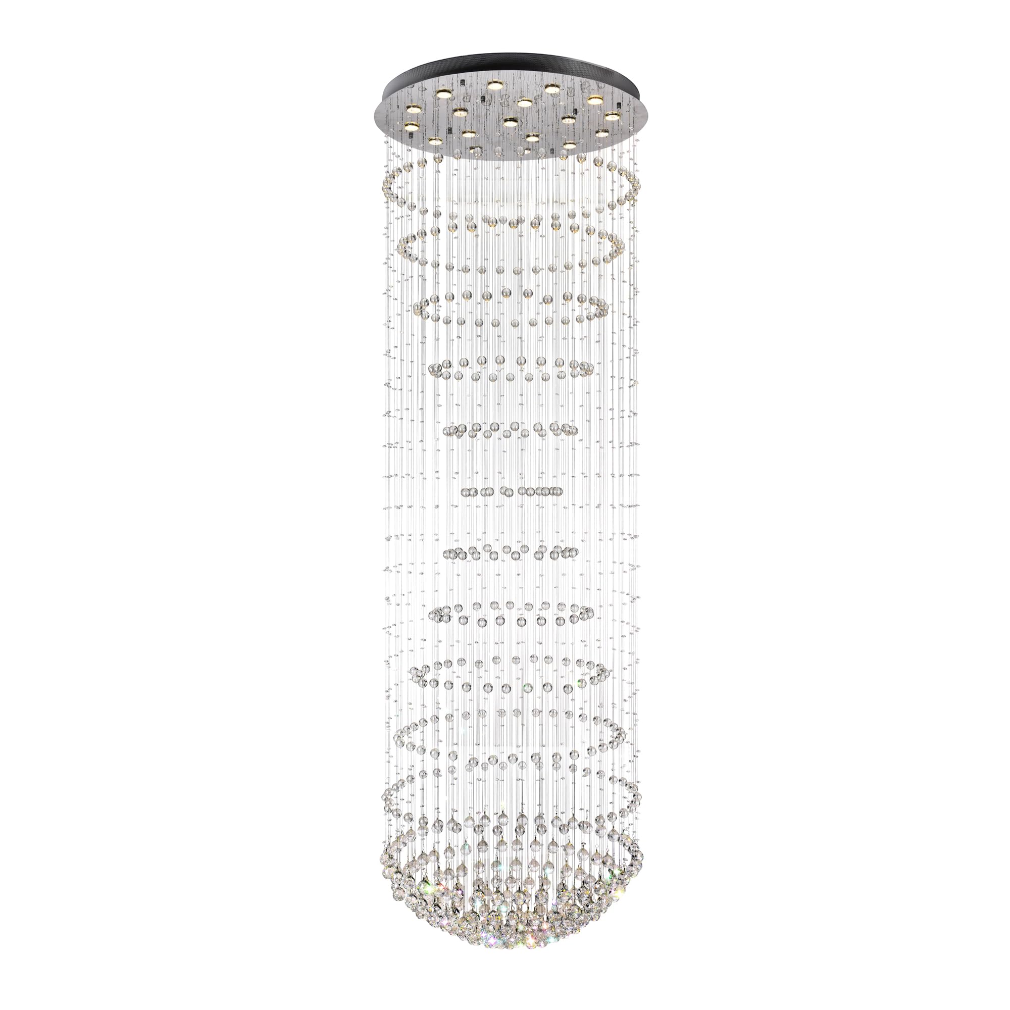 CWI Lighting Hallway 18 Light Flush Mount with Chrome Finish Fom