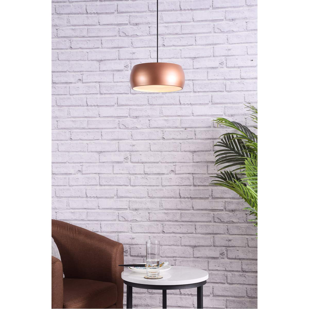 LIVING DISTRICT Flynn 2 Light Pendant, Aluminum, Honey Gold, Model LD2411HG