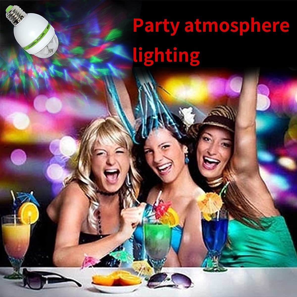 Led Ball Bulb Lamp, 2 Pcs 3W E27 Led Rgb Crystal Rotating Stage Bulb Voice Auto Rotating Stage Light (2 Pcs)