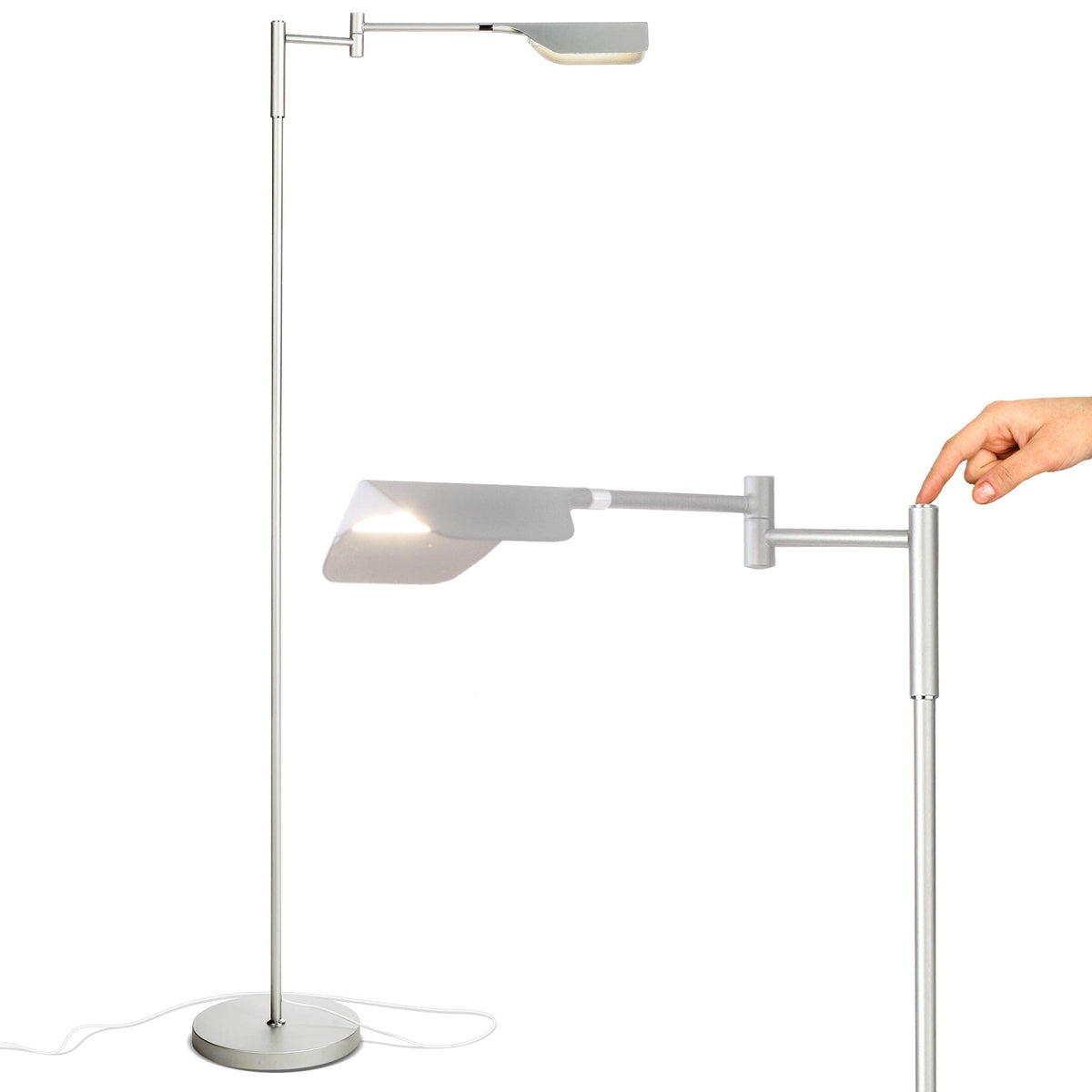 Brightech Leaf LED Floor Lamp - Dimmable, Adjustable Metal Reading Lam ...