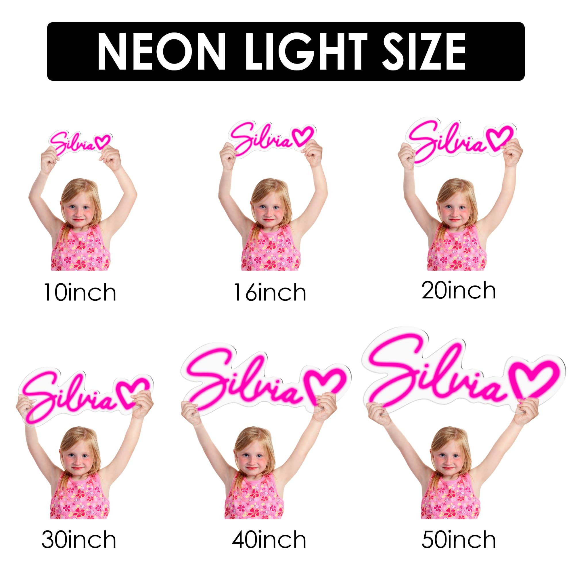 Eternalart Custom Neon Sign - Personalized LED Name Light for Wall Decor, Acrylic, Battery Operated, Large, 1 Line