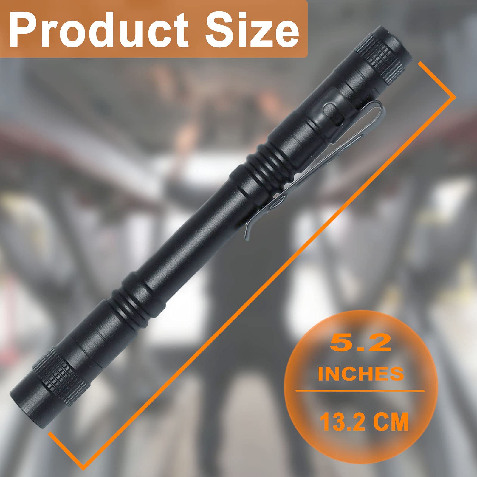 Beieverluck 20 Pack Mini Led Pen Flashlights - Waterproof, Black, Large, Clip For Camping & Work