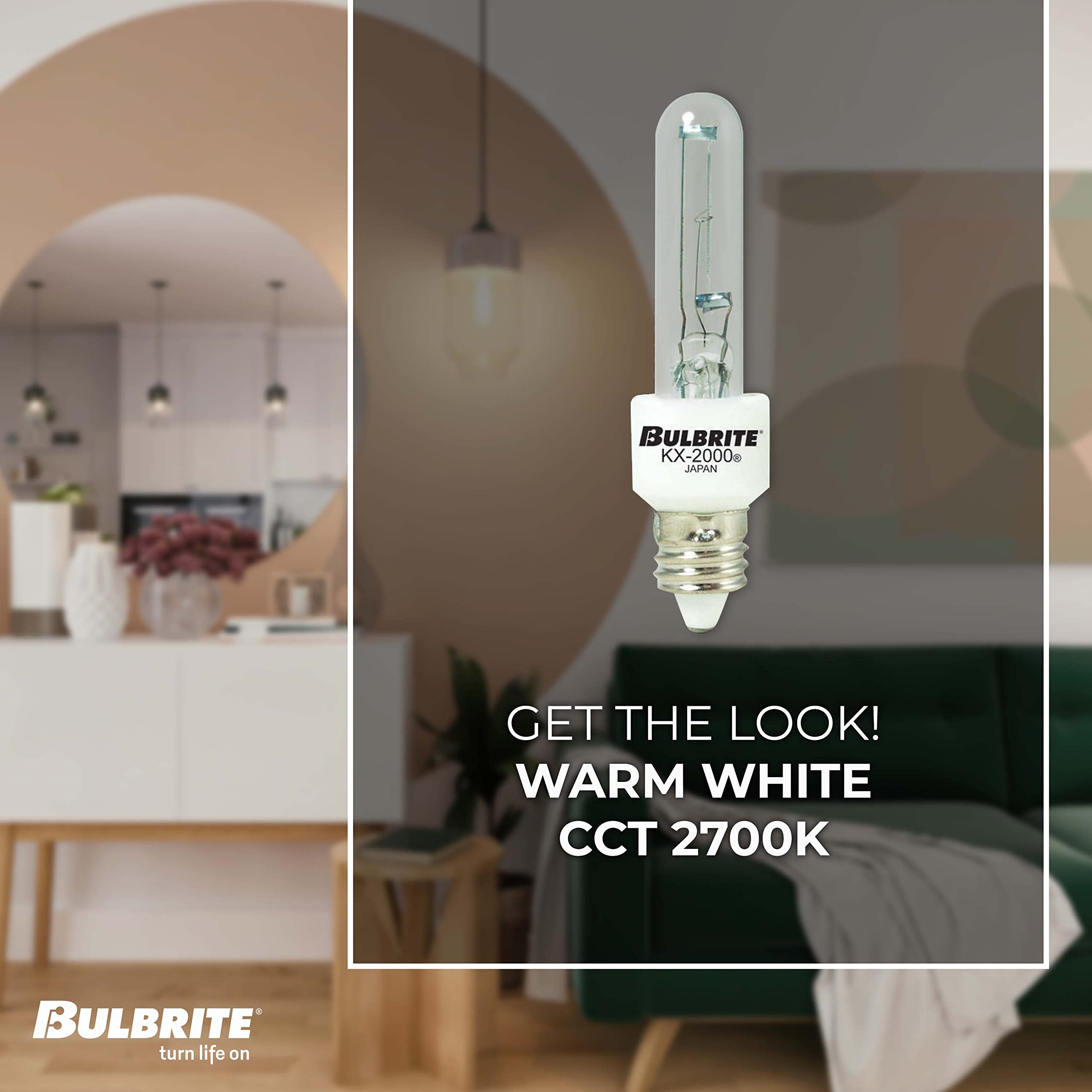 Bulbrite Mini-Candelabra Screw Base Light Bulb, E11, Clear Glass, 1 Count, Model KX60CL/MC