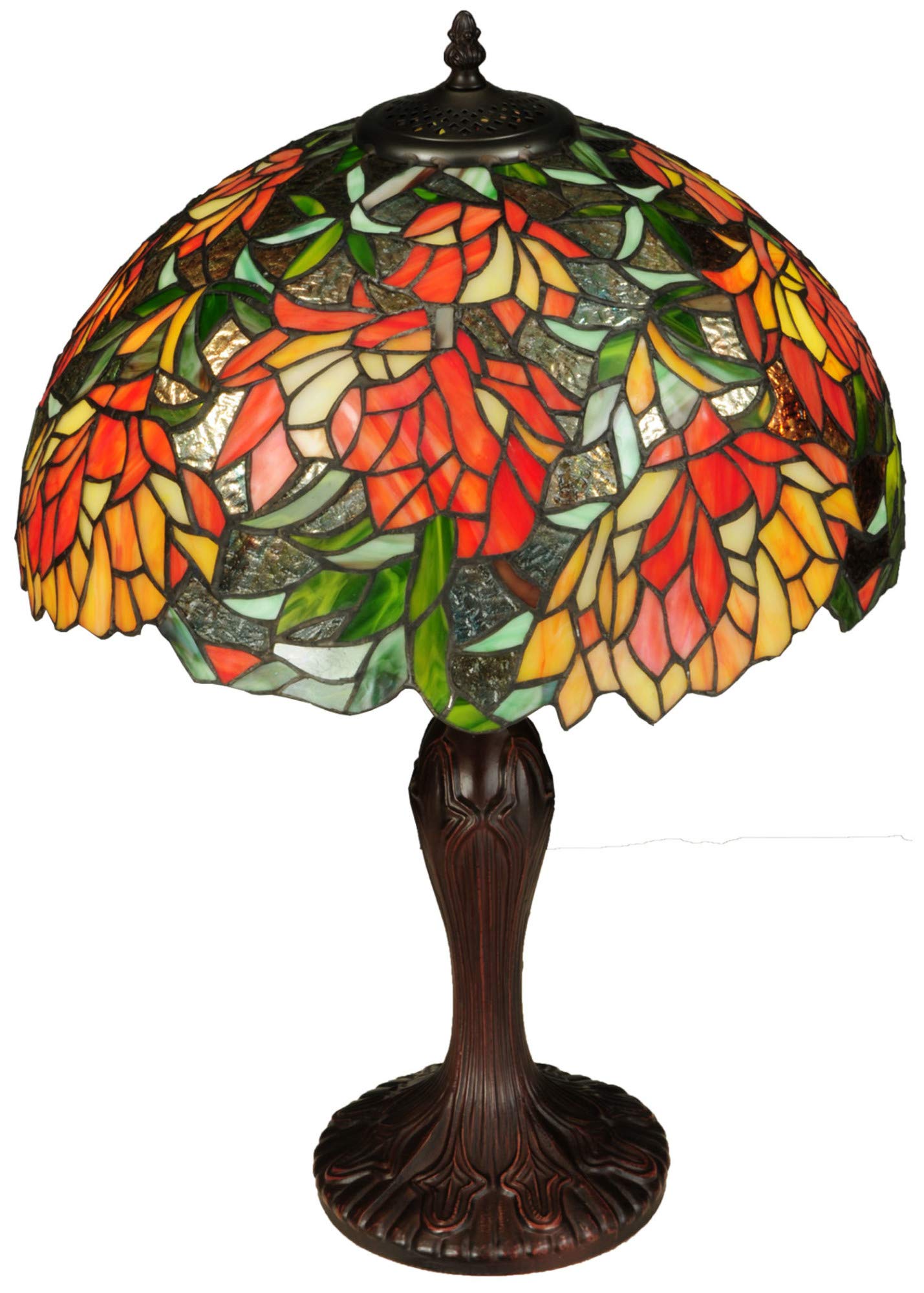 Meyda Tiffany 23-Inch Lamella Table Lamp, Glass/Metal, Bronze/Dark, Model 134534