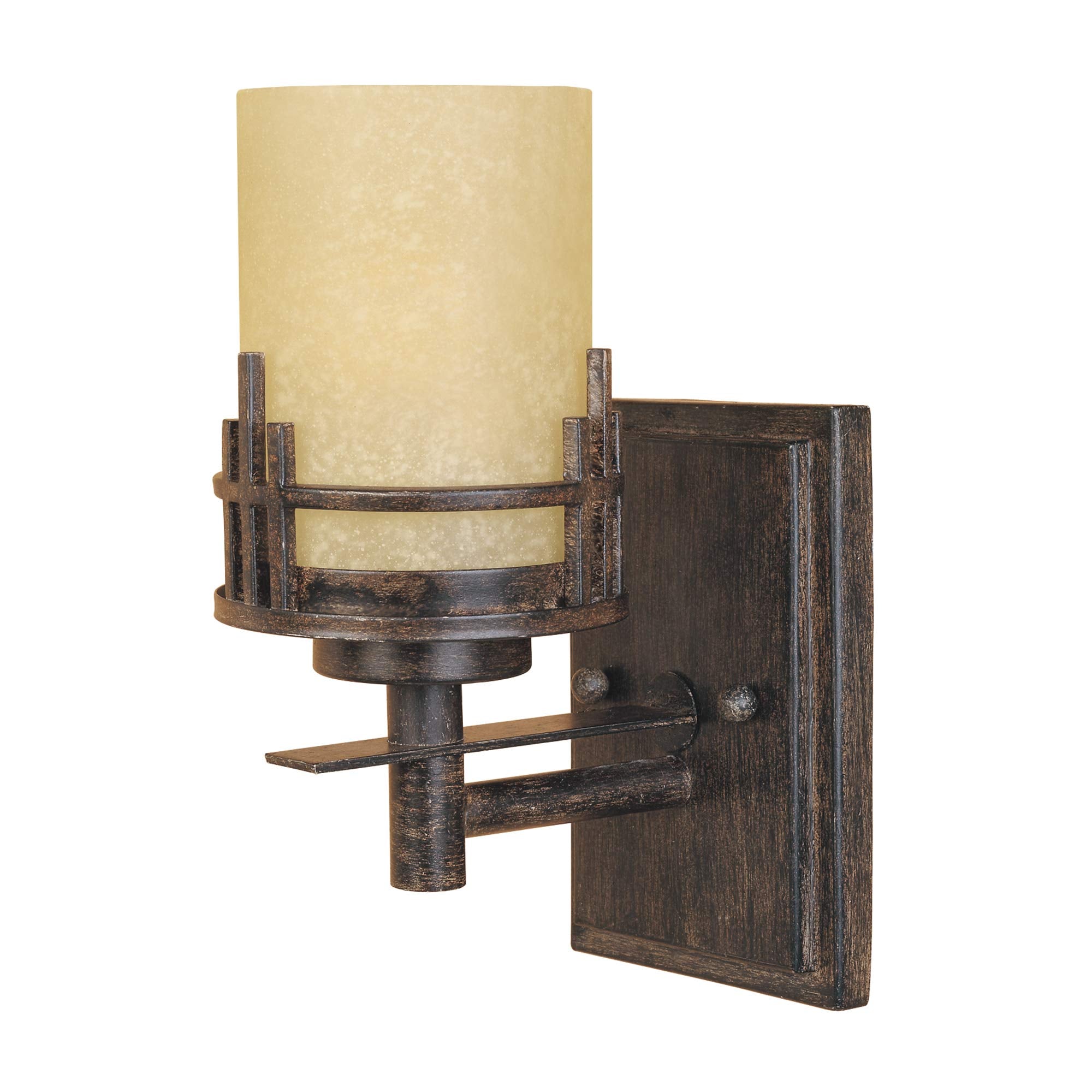 DESIGNERS FOUNTAIN Mission Ridge Wall Sconce 1-Light Wood Warm Mahogany Model 82101-WM