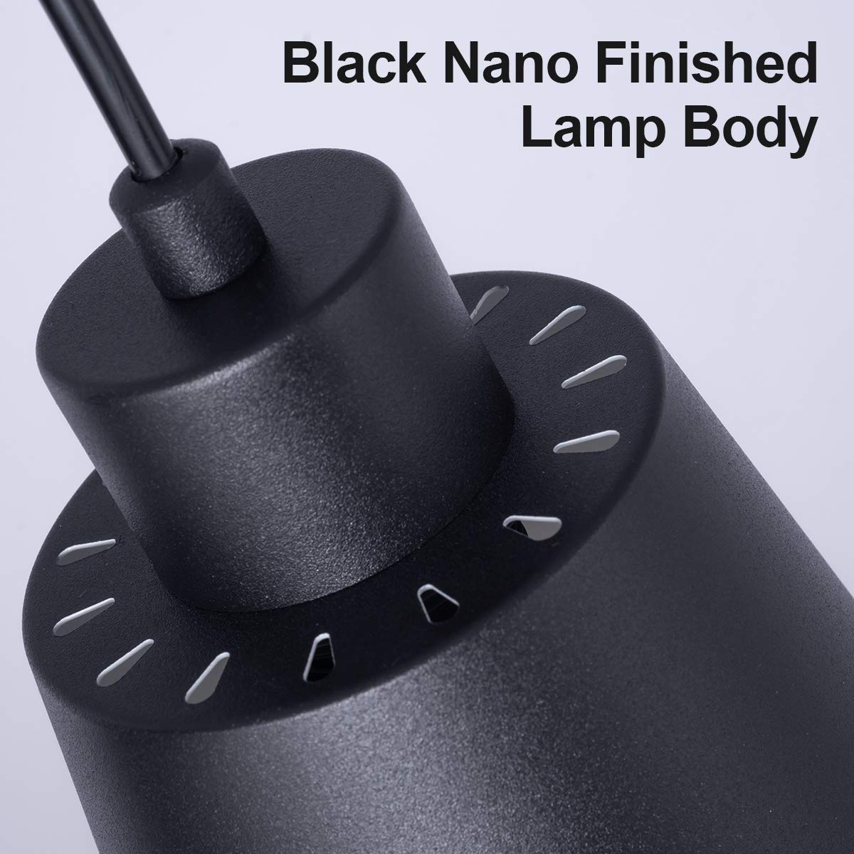 Fisgoni Black Pendant Light Kitchen Island Pendant Lighting With 5.94In Metal Shade Modern Hanging Light For Kitchen Small Pendant Light Fixture For Christmas Gift,Dining Room,Bar, Adjustable Cord