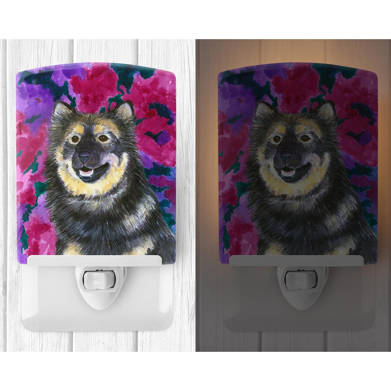 Carolines Treasures Ceramic Night Light, Finnish Lapphund, UL-Certified, 6x4x3in, Multicolor, Model SS1063CNL