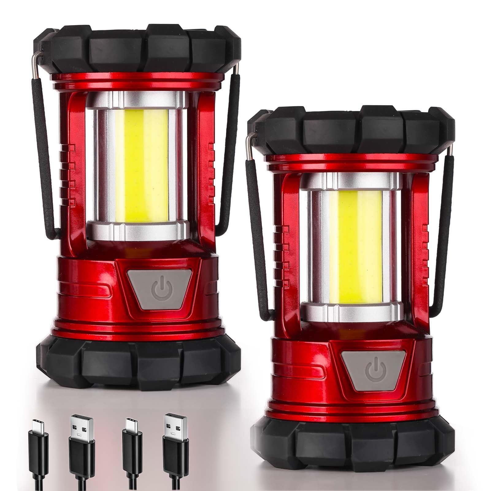 FANT.LUX Rechargeable Camping Lantern, 1500LM, Waterproof, Red, 2 Pack, Model NBMD122