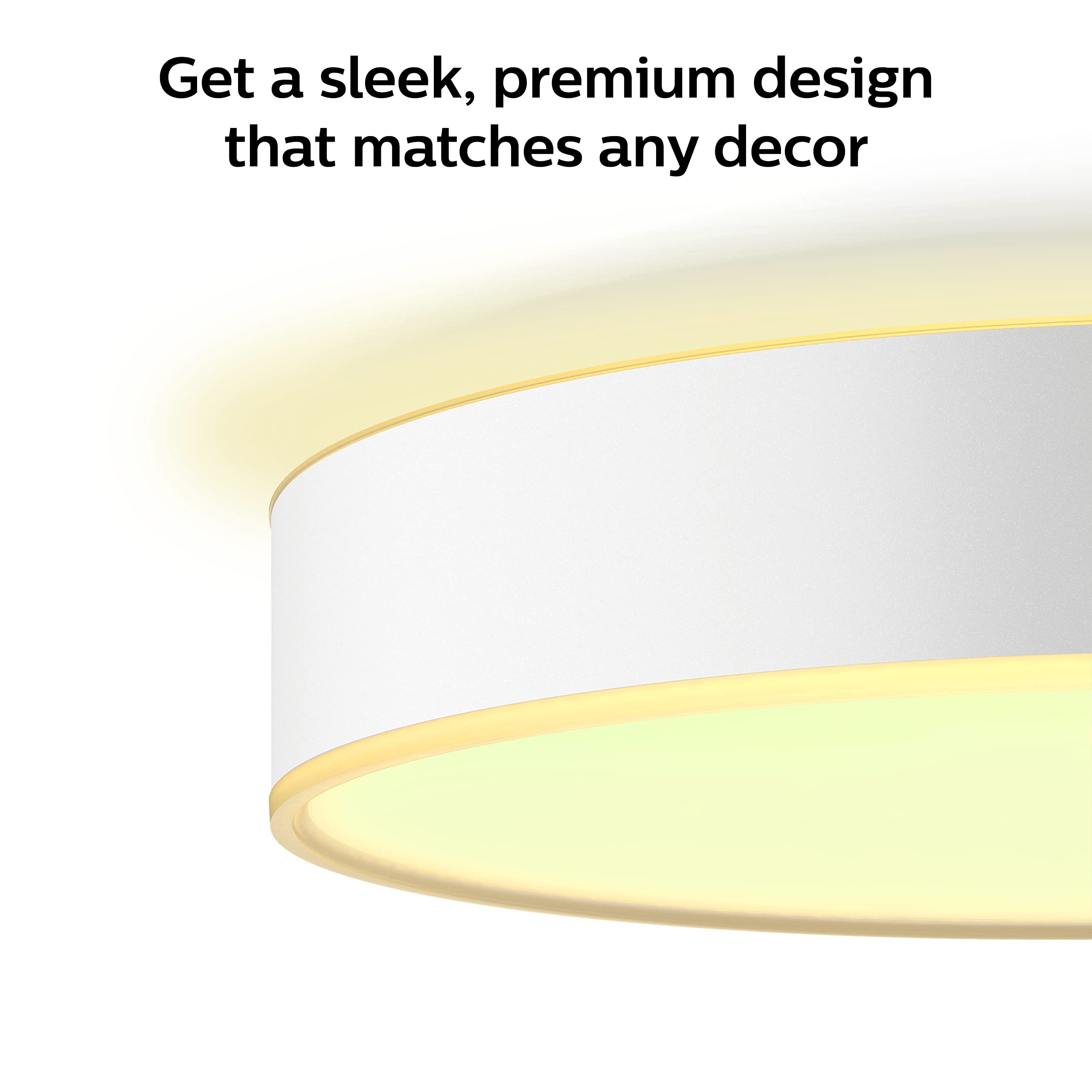Philips Hue Enrave Large Ceiling Lamp, White - White Ambiance Warm-To-Cool White Smart Led Light - 1 Pack - Control With Hue App