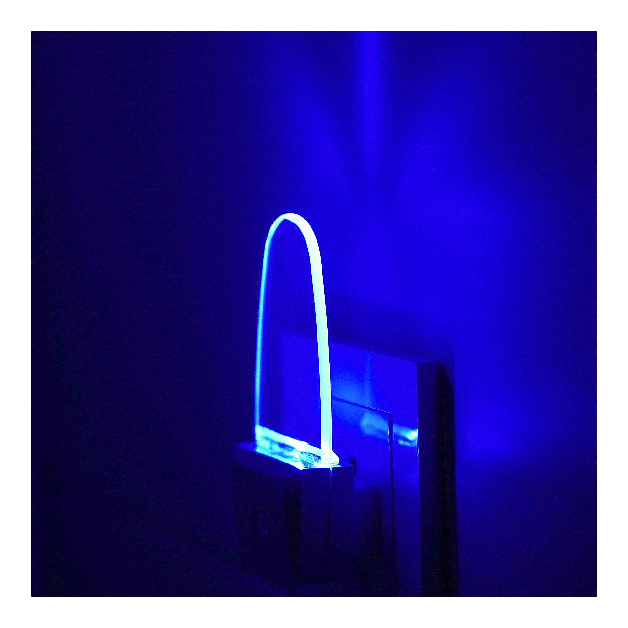 REMINDA Night Light Lamp with Dusk to Dawn Sensor, 4 Count, Blue, Model GL-NL-0.5W, Plastic
