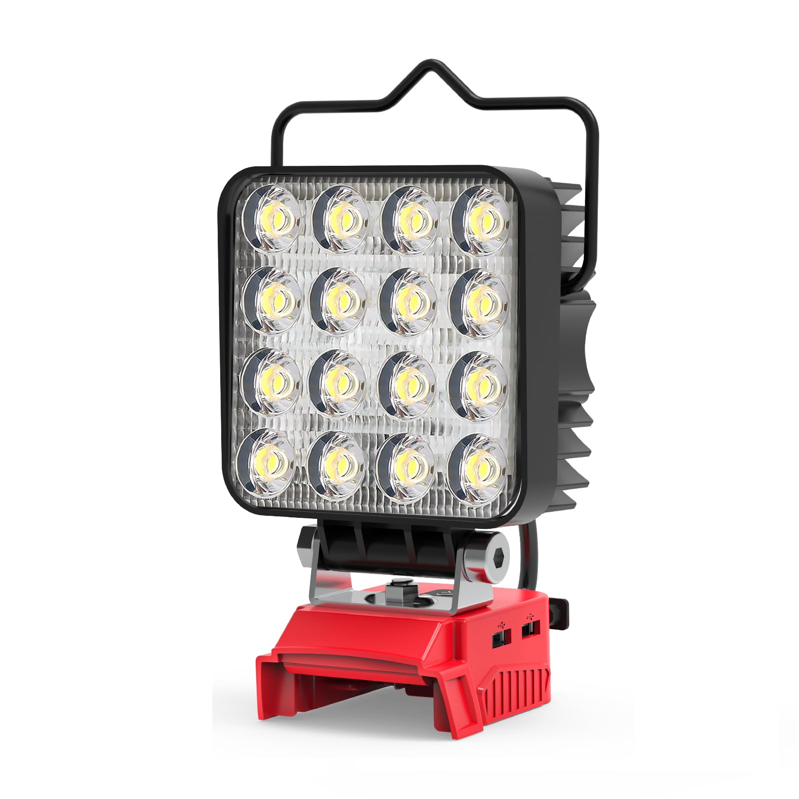 New Upgrade Azocek LED Work Light Compatible with Mil-wau-kee 18V Battery, 48W 4800LM Flashlight, 18V Battery Cordless Work Ligh