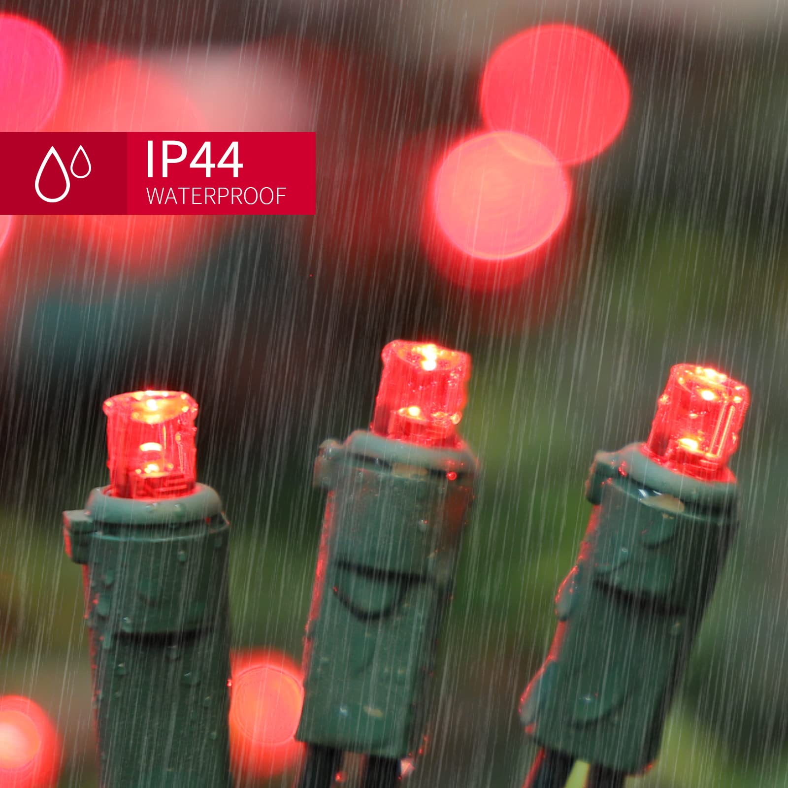 Lamphome 100 Count Red -String Lights - 21.6Ft Led Christmas Lights, Mini Led Lights For Indoor Outdoor Home Holiday Party Wedding Independence Day Decoration