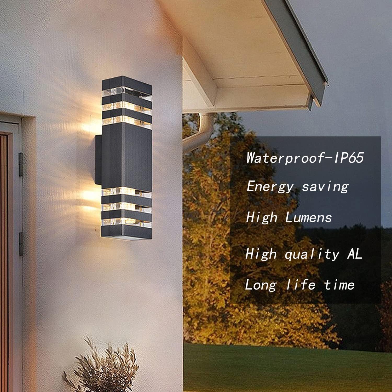 Superyofo Outdoor LED Wall Lights 18W Waterproof IP65 4000K Day White 4 Pack Aluminum Body