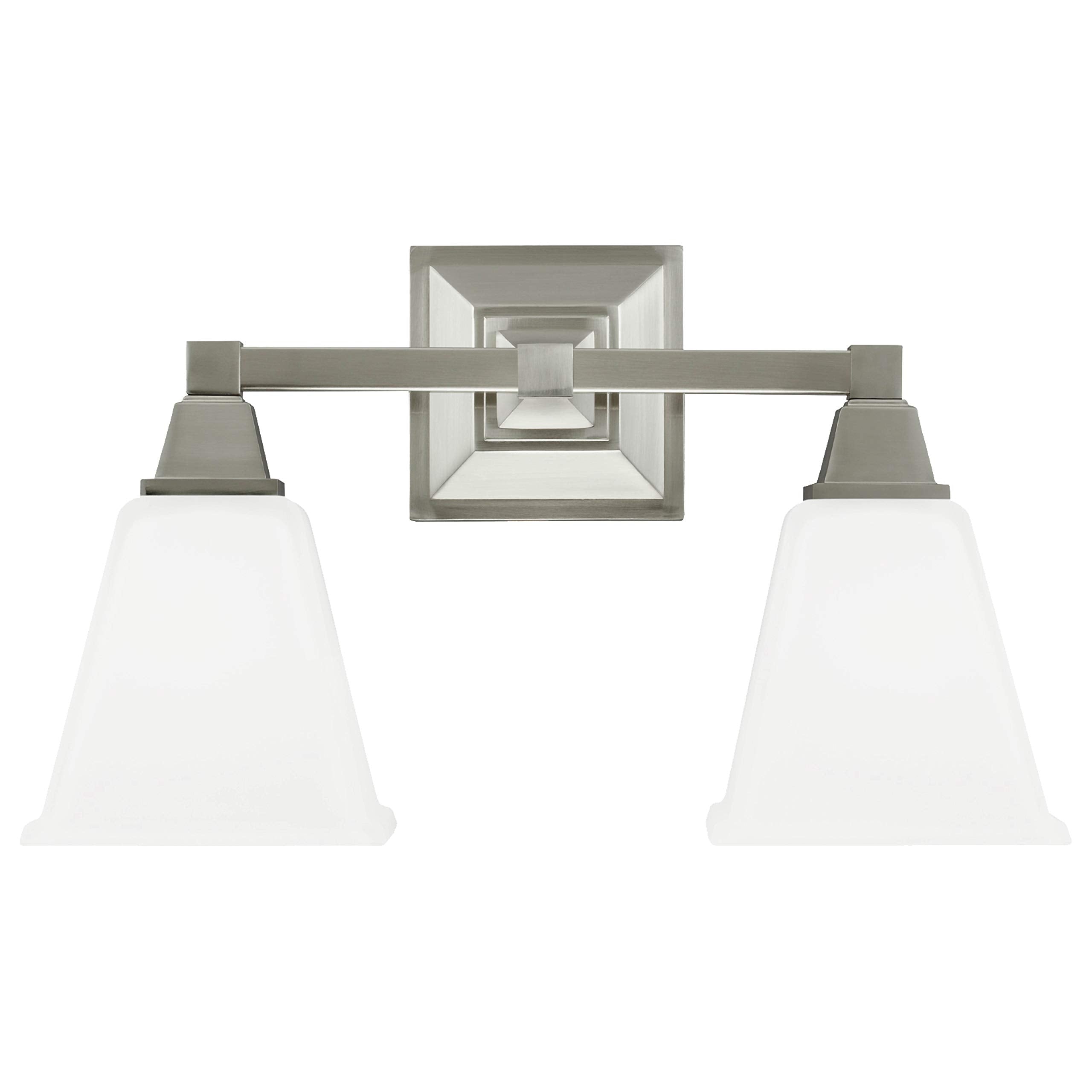 Sea Gull Lighting Two Light Wall/Bath Vanity, Alloy Steel, Brushed Nickel Finish, Model 4450402-962