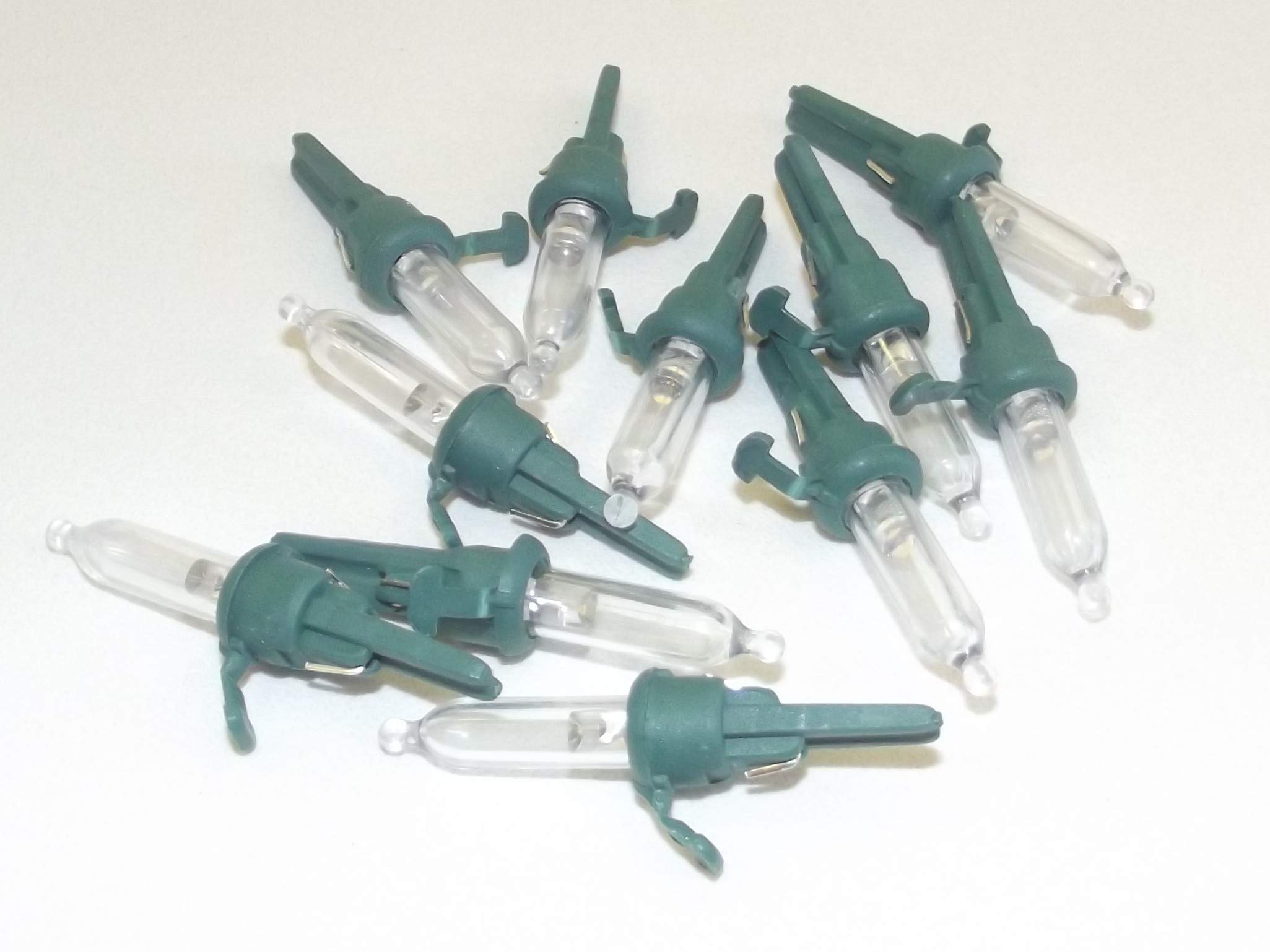 JL Missouri Parts Mini Bulb Christmas Lights - 10 Count Clear 3.4V .068W Indoor/Outdoor Replacement Bulbs