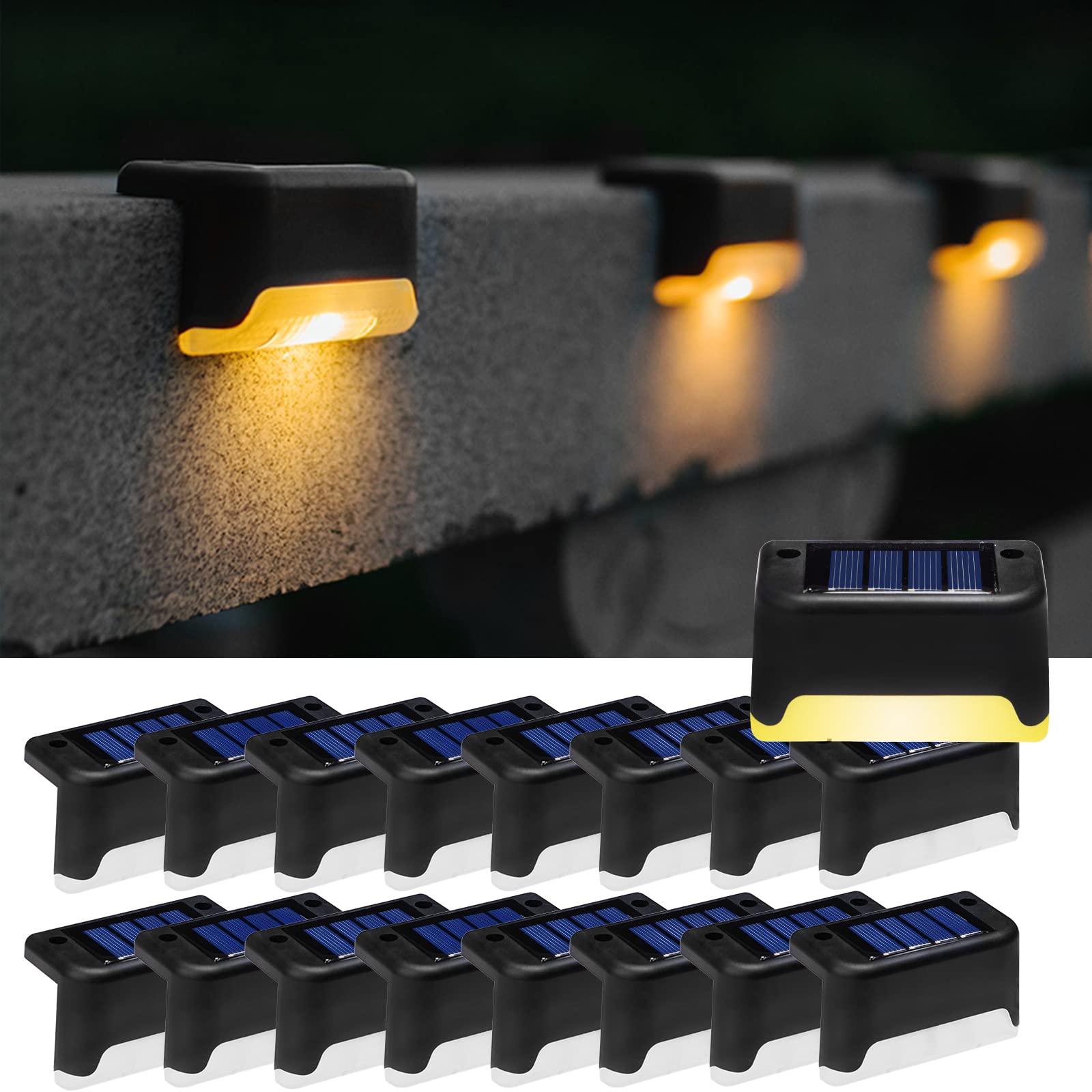K.E.J. Solar Color Changing Pool Lights - 8 Pack Waterproof Led Deck & Step Lights For Outdoor Use