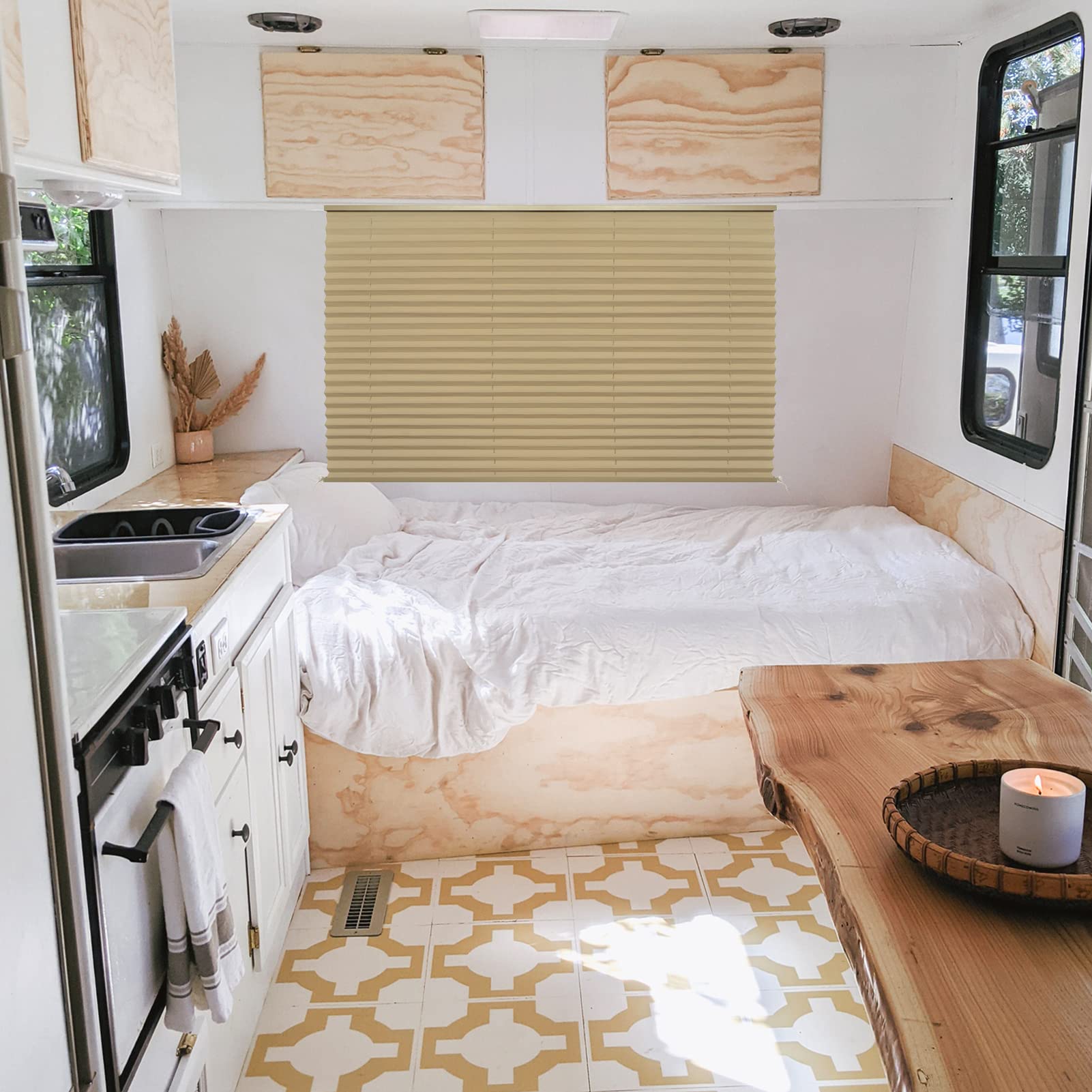 Novino Rv Blinds Pleated Shades,Camper Window Blinds,Rv Window Shade For Camper Travel Trailers Motorhome Motor Coach-50 W X 32'