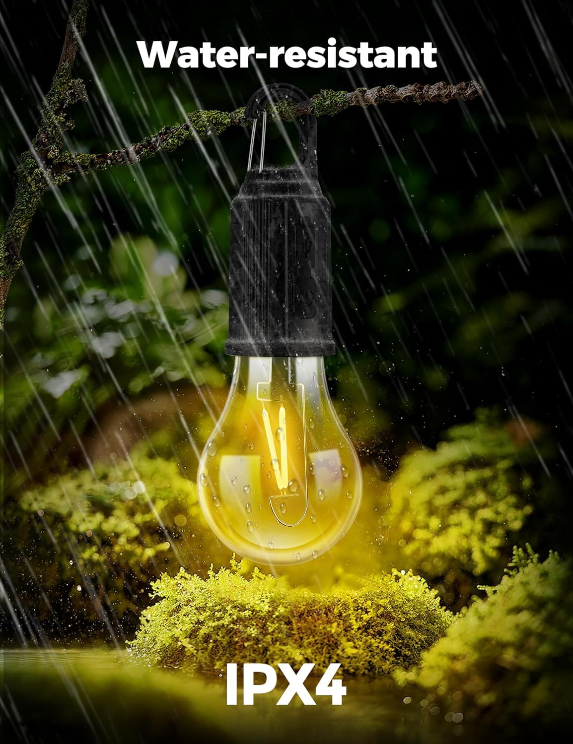 TCCO ENTERPRISE Rechargeable Camping Lights, Waterproof LED Tent Lights with USB Cable, 3 Modes Hanging Camping Lantern, Hanging
