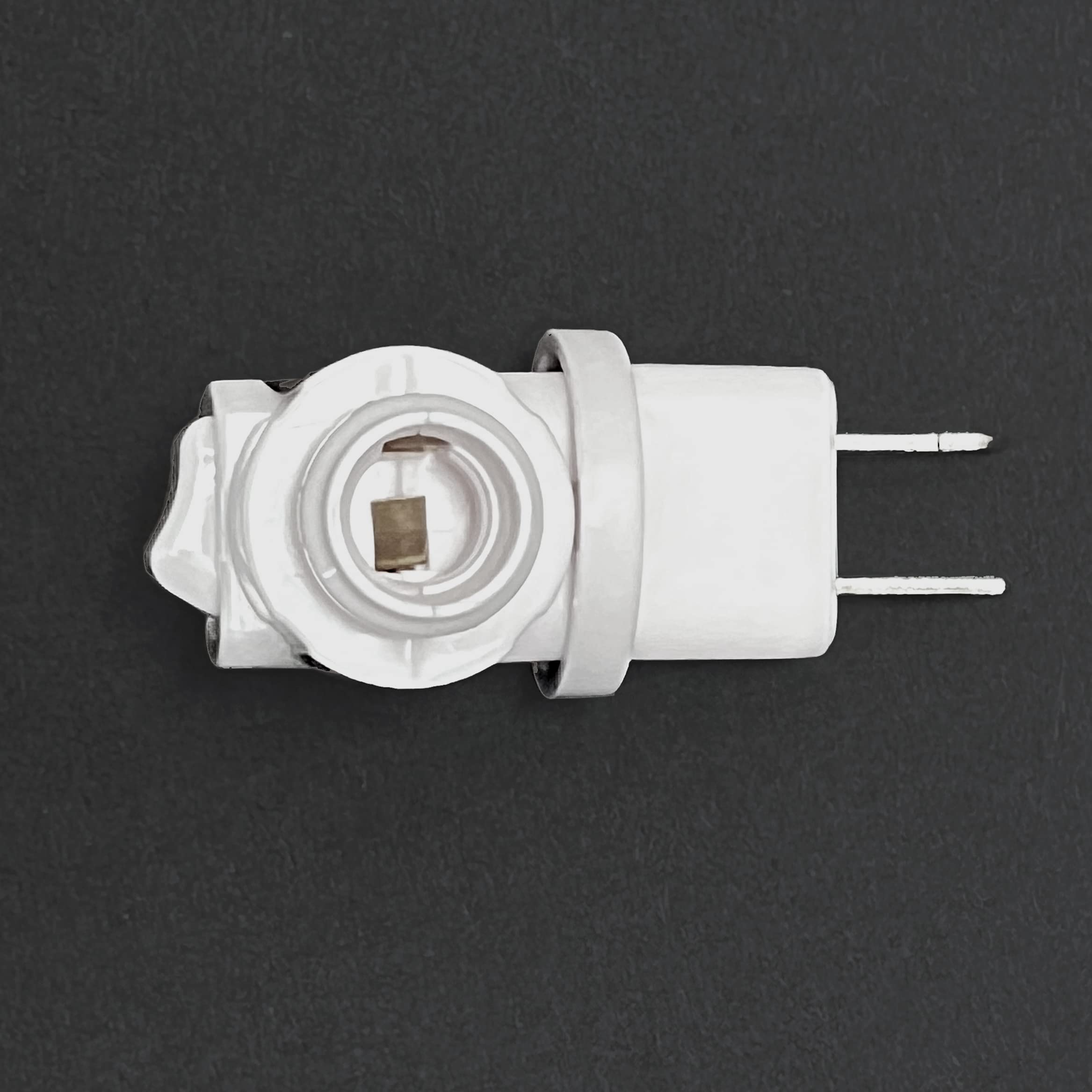 The Porcelain Garden White Rotating Night Light Plug, Swiveling Replacement Plug, 120V, E12, For Diy Night Light Projects