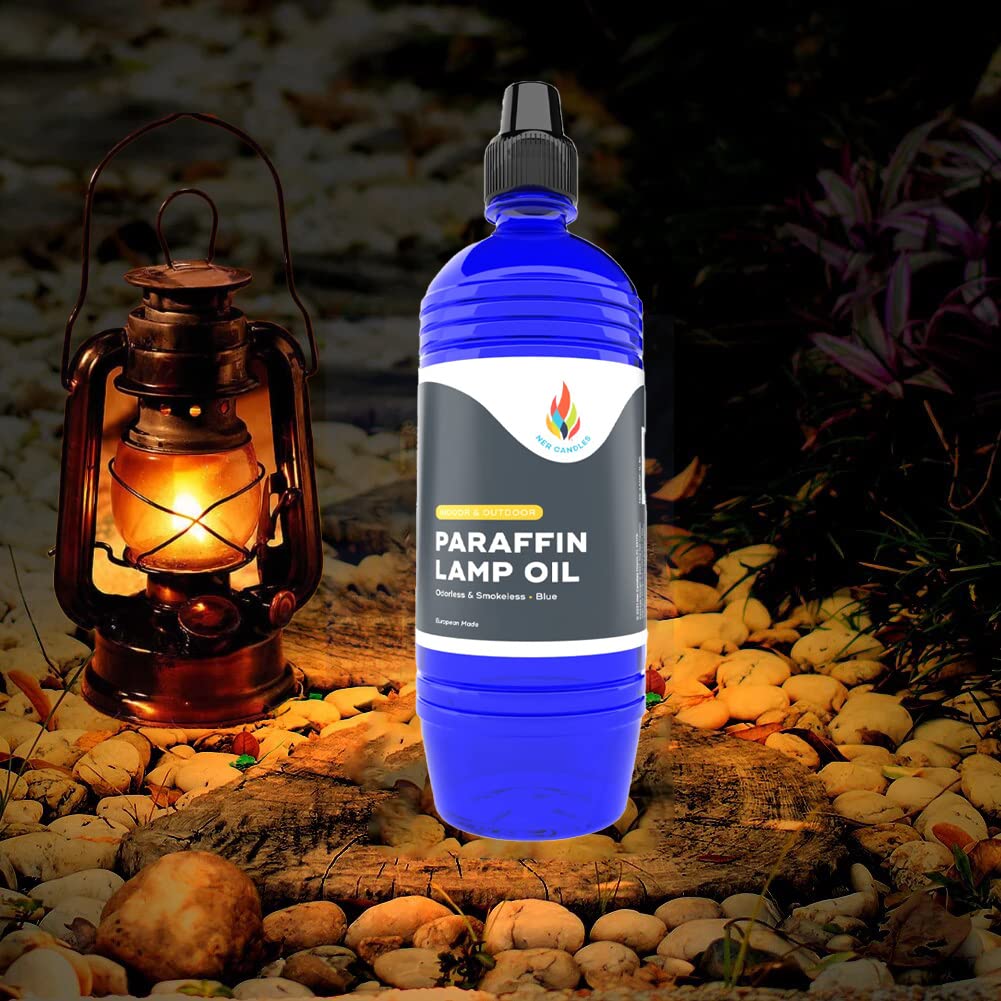 The Dreidel Company Liquid Paraffin Lamp Oil, Smokeless & Odorless, 500mL, Blue, Model EGFEWF