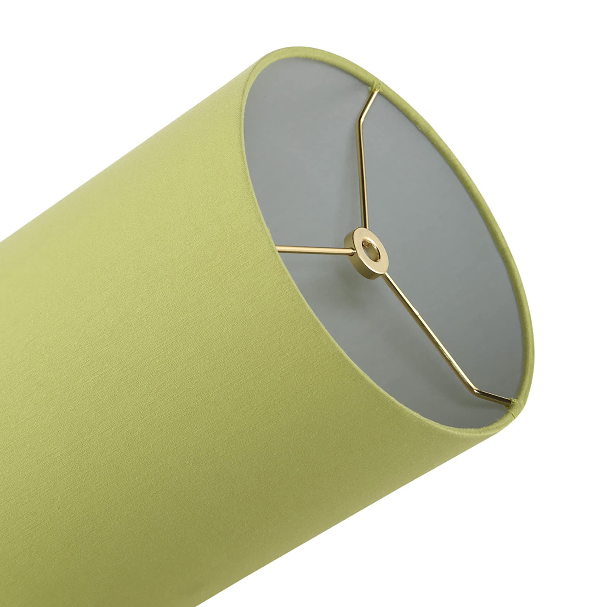 Aspen Creative 31305, Contemporary Design Hardback Drum Spider Shade, Linen Mustard Green, 8&quot; Top X 8&quot; Bottom X 11&quot; Height