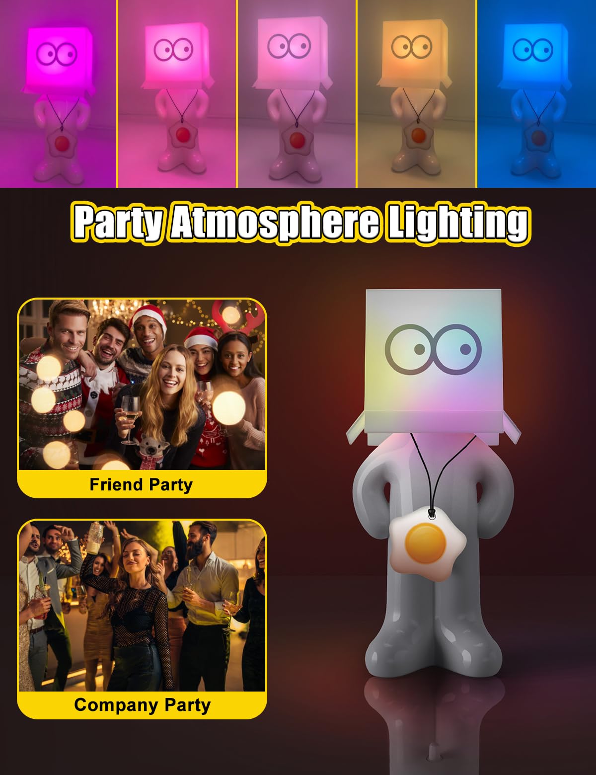 Nmignh White Elephant Gifts For Adults, 2 Modes Of Multi-Color Lighting And Fixed Lighting, Gag Gifts Funny Adult, Funny Christm