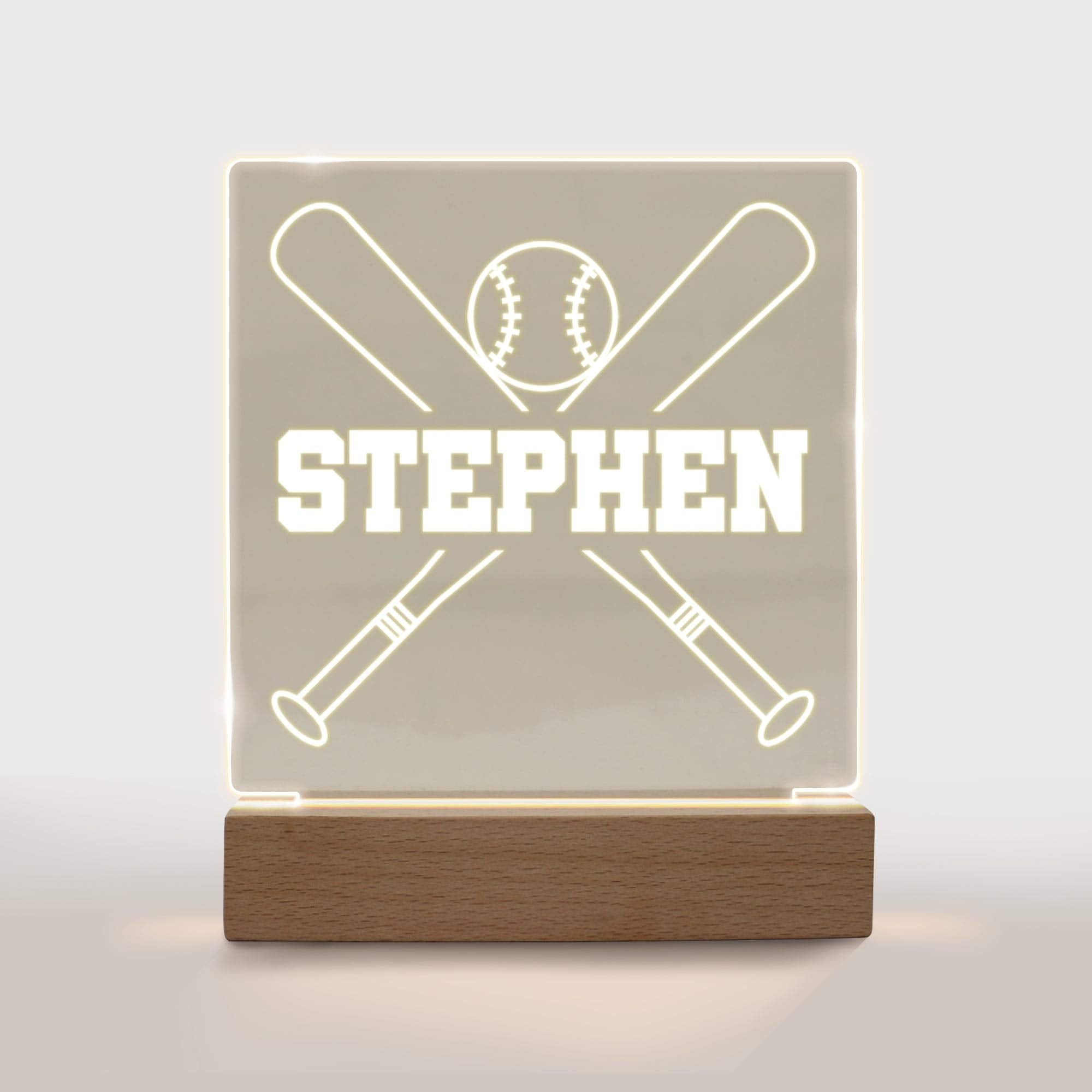 Personalized Night Light For Kids Girls Boys Customized Gifts For Baby Boy Bedroom Decor Baseball