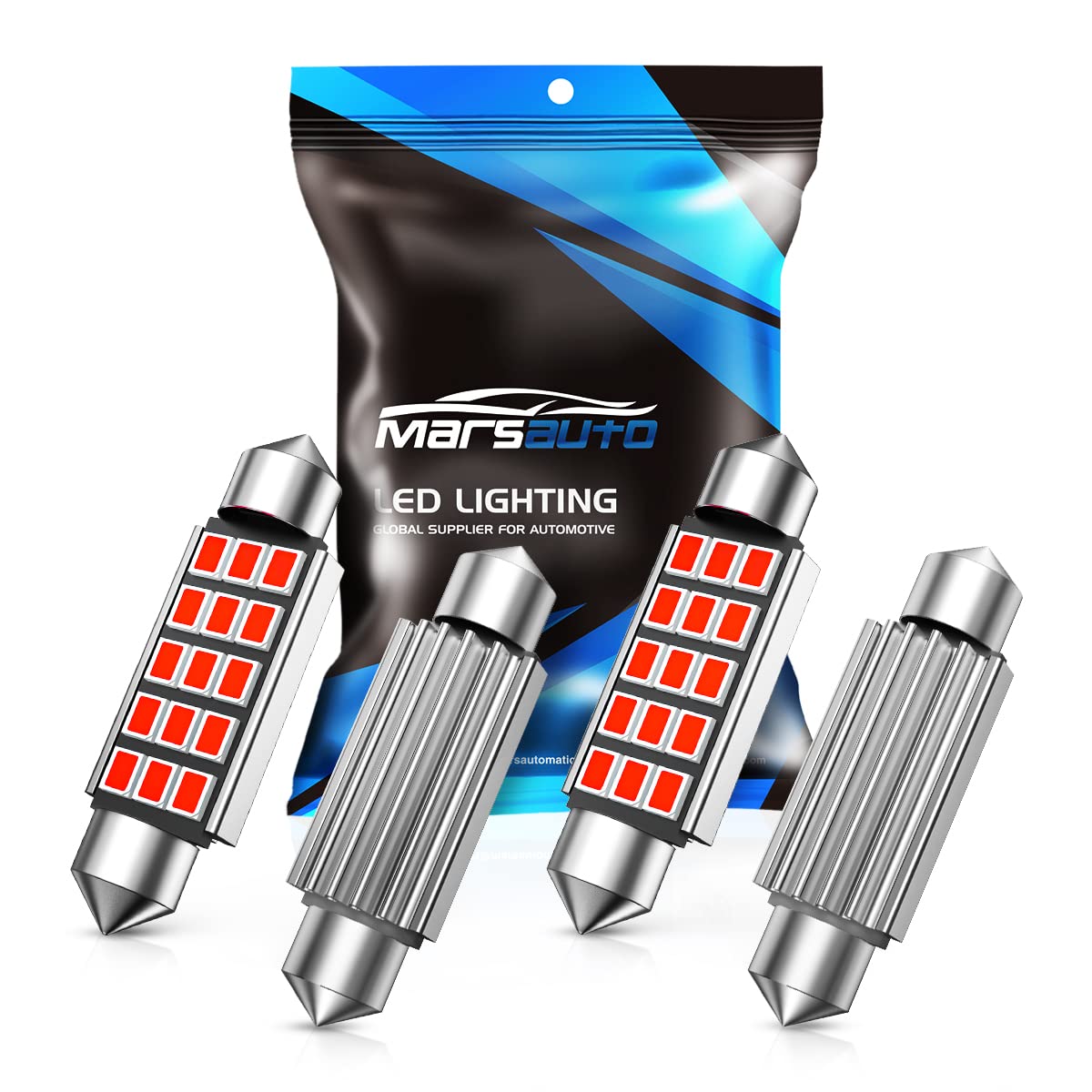Marsauto 578 Led Bulbs 211-2 212-2 C5W Festoon Red 2835 Chipsets For Interior Dome Map Door Lights Bulbs, 41Mm 42Mm 569 6411 645