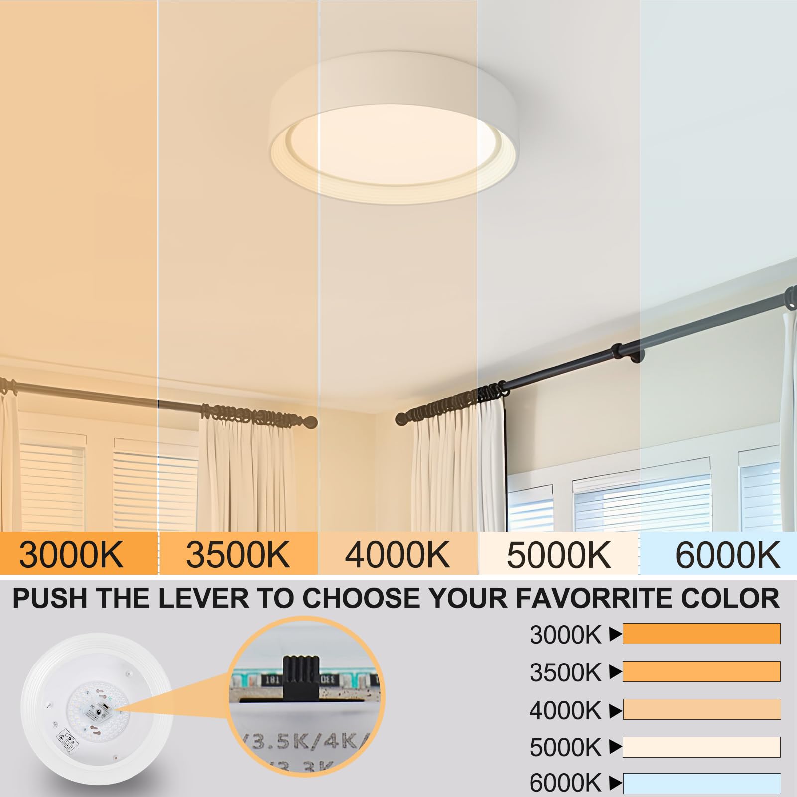 Badiegh Dimmable Flush Mount Ceiling Light, 15.75 Inch, White Led, Modern Round Ceiling Lamp For Bedroom, Living Room