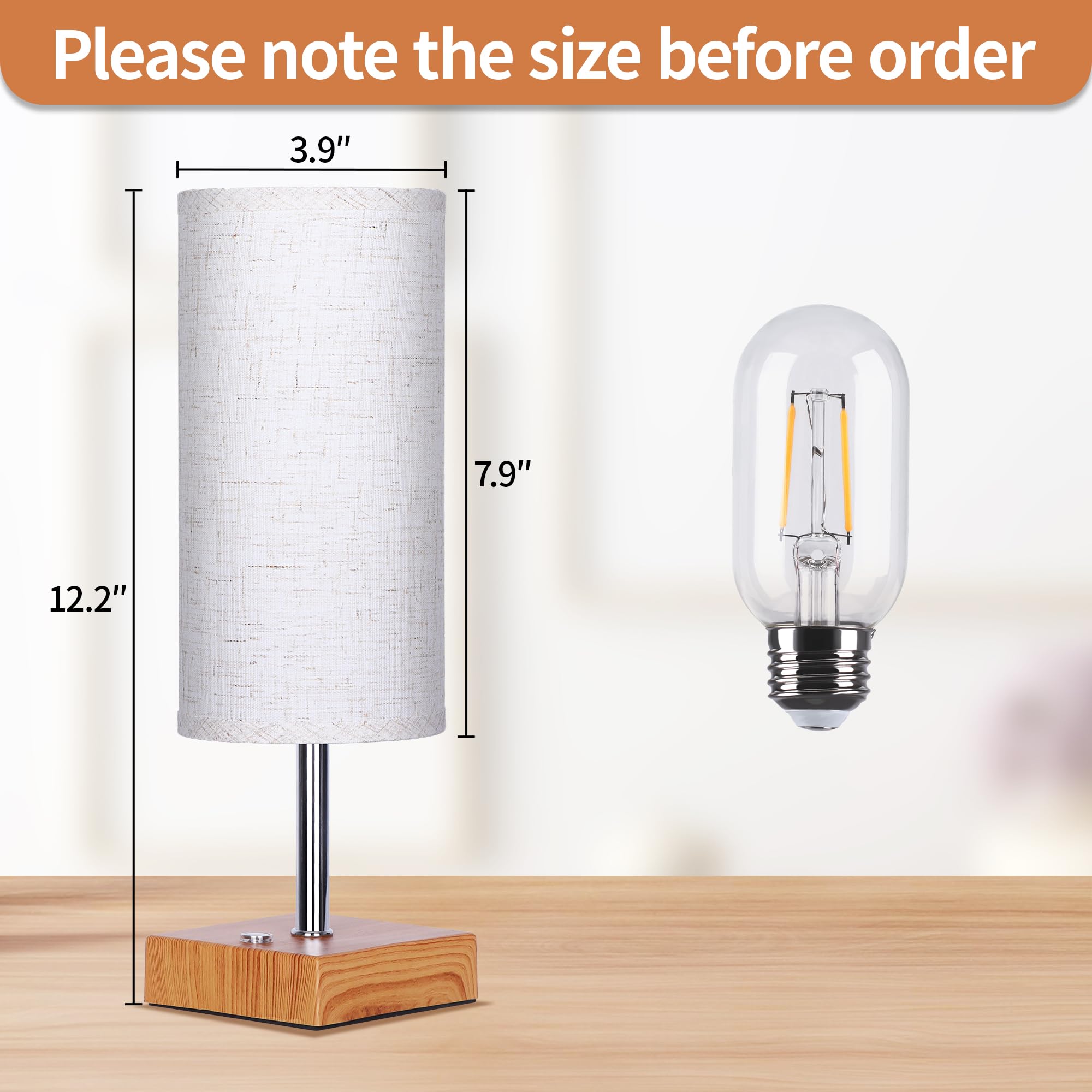 Cordless Table Lamp, Rechargeable Lamp Touch Control Dimmable, Battery Operated Small Bedside Table Lamps for Night stand, Cordl