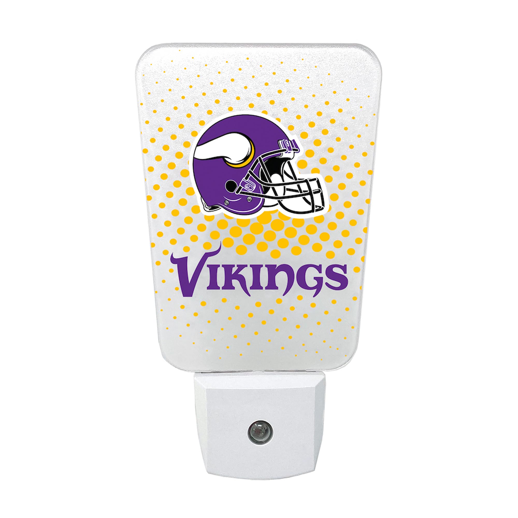 Party Animal NFL Team LED Night Light, with Auto Sensor and 3 Light Settings, Slim 5-Inch Design fits Standard Outlets, Minnesot