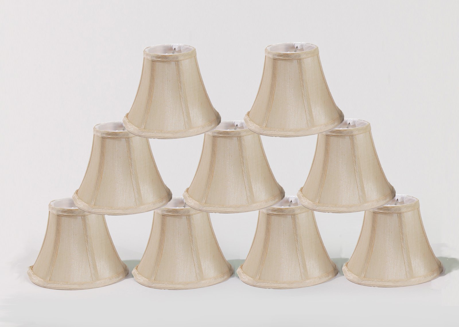 Urbanest Chandelier Lamp Shades, Set of 9, Soft Bell, 3inx6inx5in, Cream, Metal