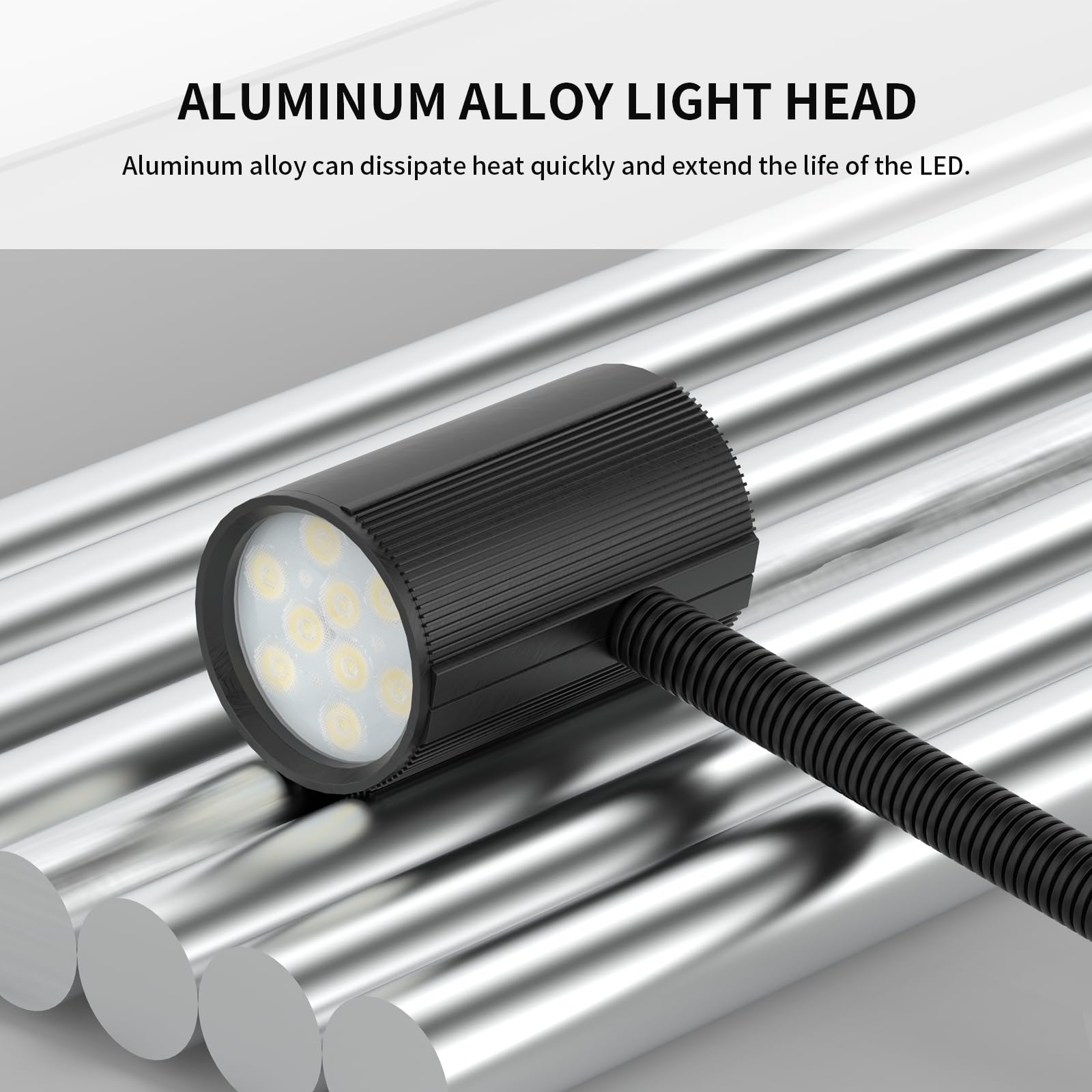 Magnetic Work Light, 14W Machine Light, 1400 Lumens Flexible Lathe Light For Cnc Milling Machine Drill Press