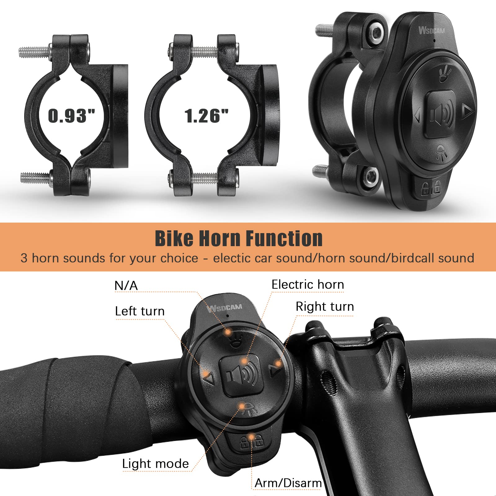 Wsdcam Smart Bike Tail Light With Turn Signals And Brake Light Auto On/Off, Bike Horn Alarm With Remote, Rear Bike Light Usb C Rechargeable Bicycle Tail Light Bike Turn Signals Alarm And Brake Light