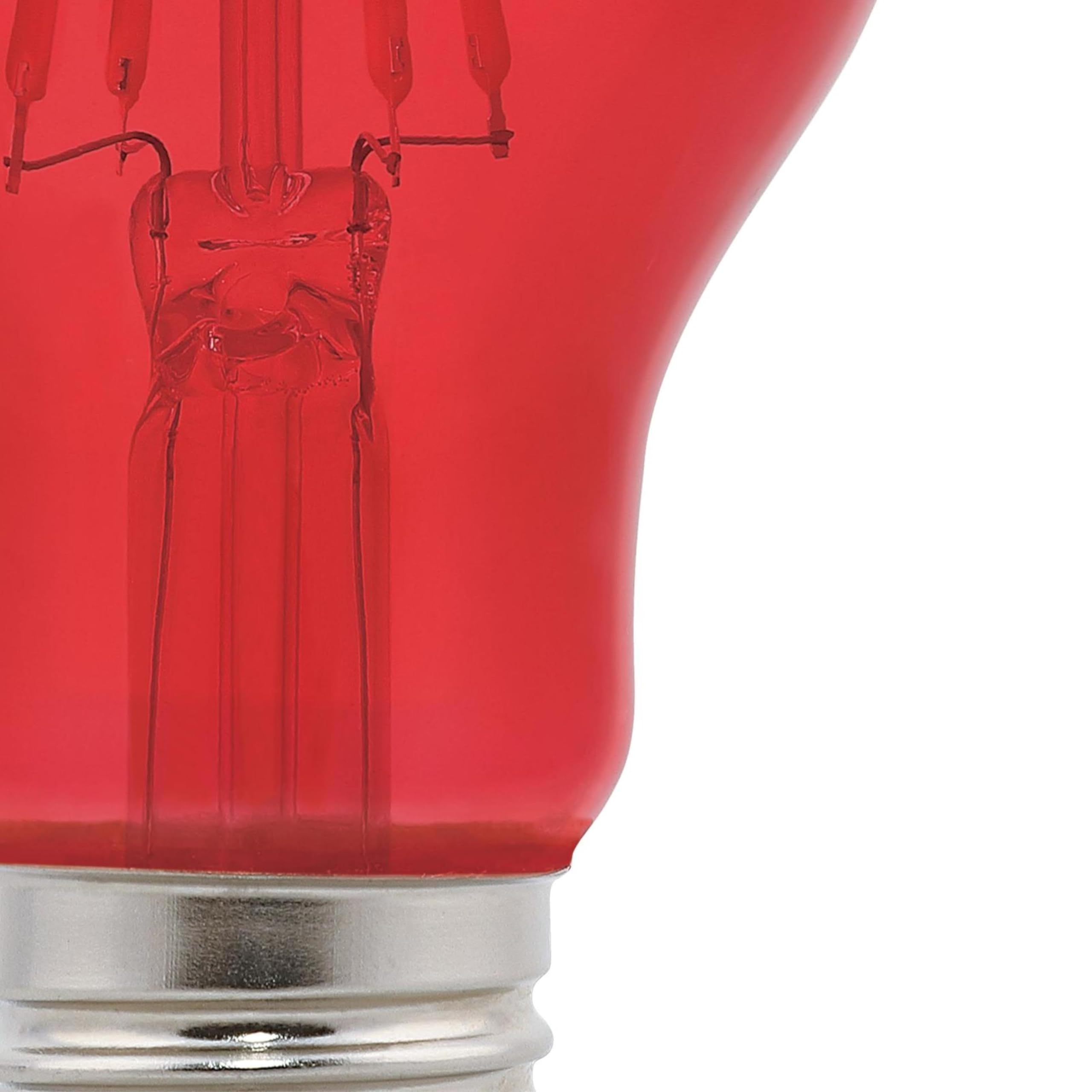 Westinghouse A19 Red Filament LED Light Bulb, 4.5W (40W Equivalent), Medium Base, Glass