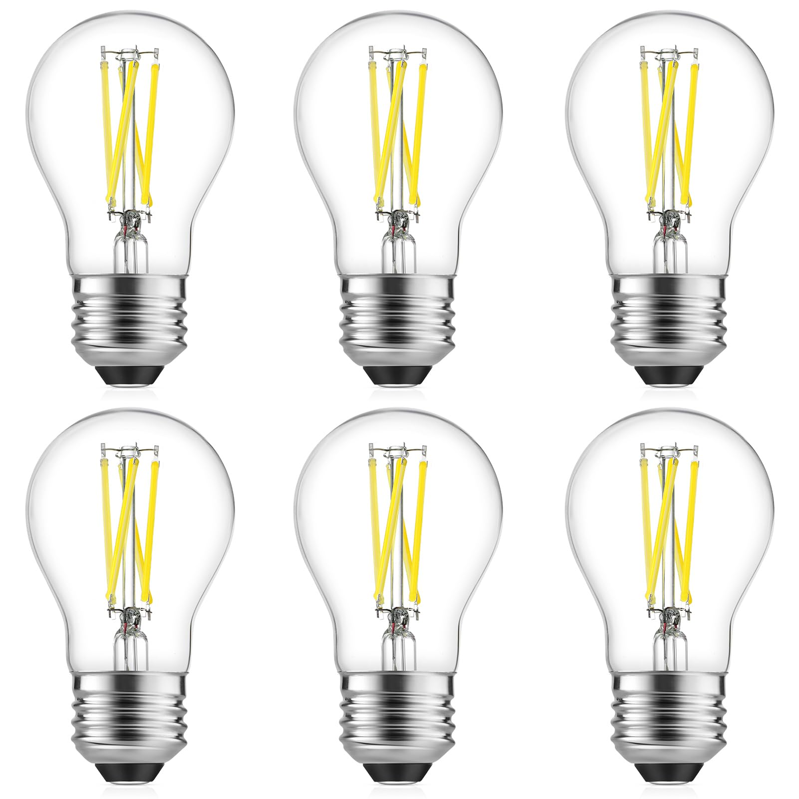 Gozelux A15 LED Bulbs, Vintage Edison Bulbs, Dimmable, Clear Glass, E26 Medium Base, 6W (60W Equivalent), 5000K Daylight, 700LM,