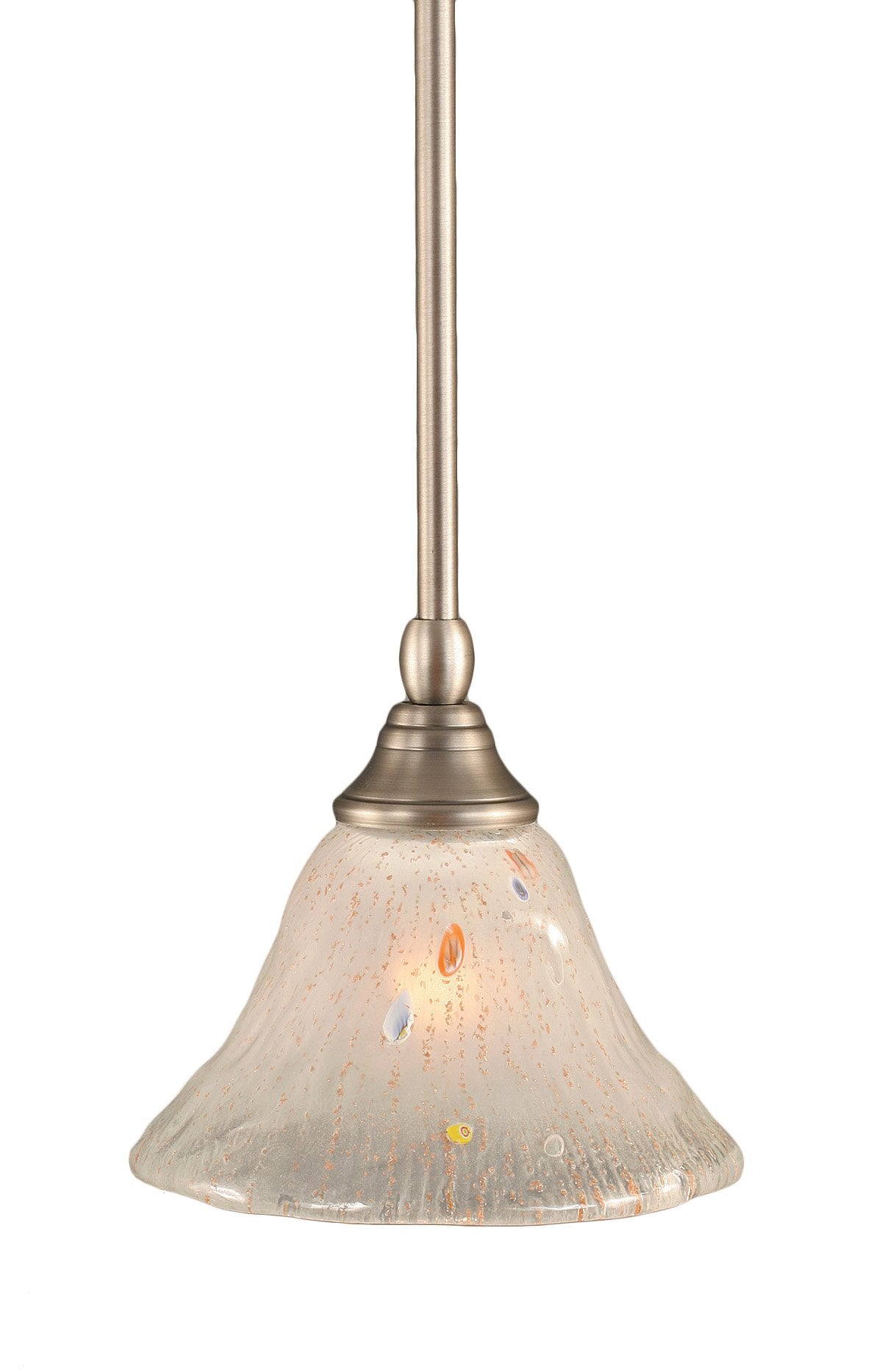 Toltech Lighting 23-Bn-751 7-Inch Stem Mini-Pendant Light Brushed Nickel Finish With Frosted Crystal Glass