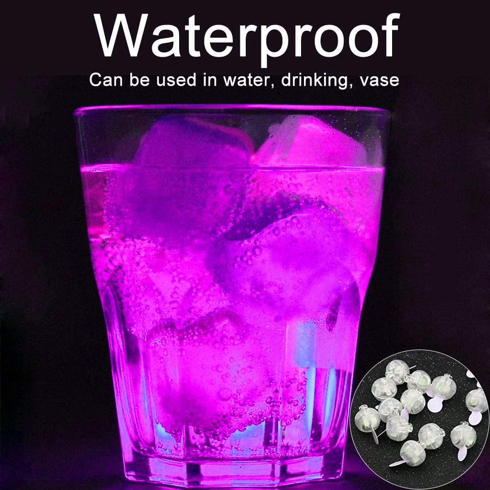 JJGoo LED Balloon Light, Waterproof Mini Round Balls, 100pcs, Pink