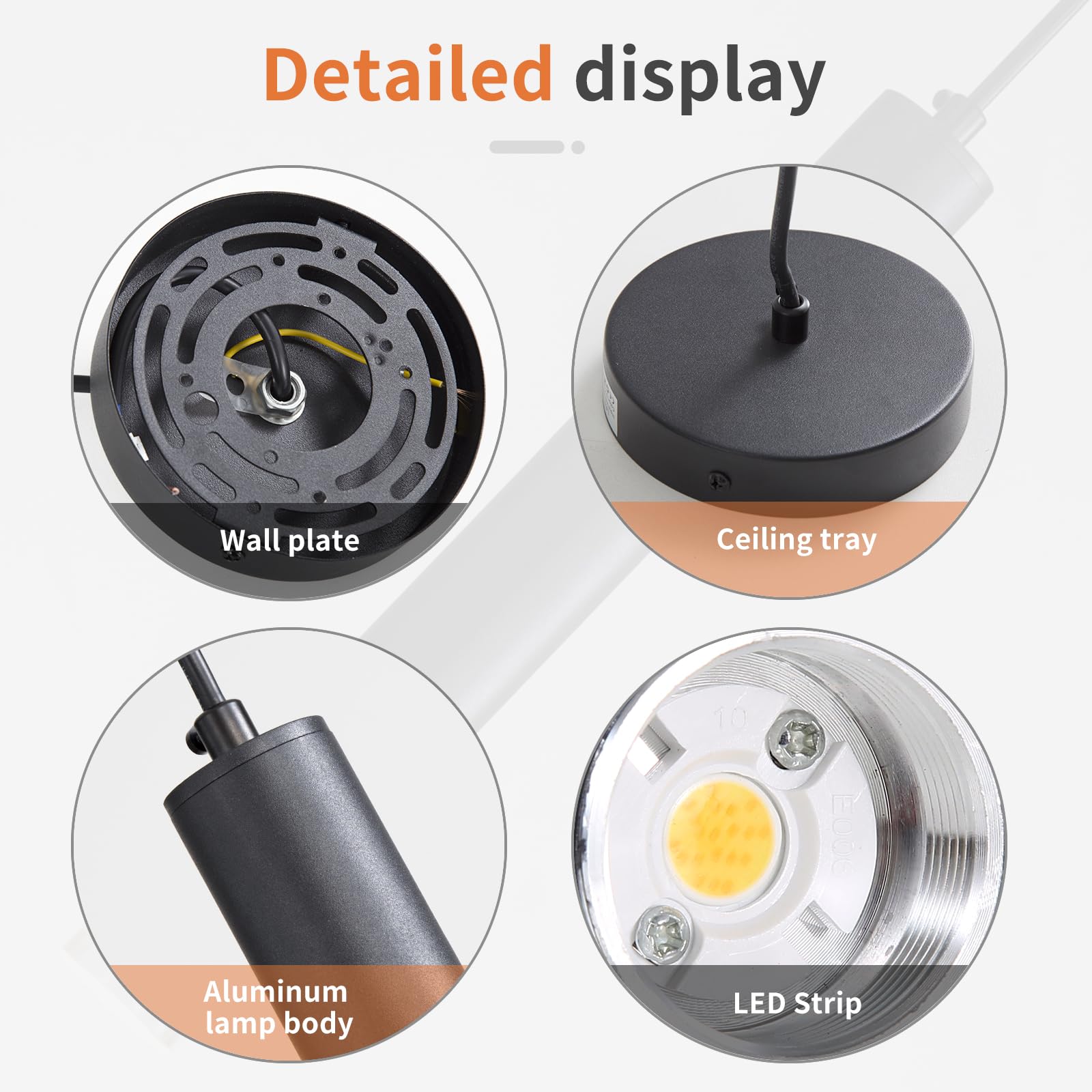 Daoseolo 2 Pack Mini Kitchen Island Pendant Light  Led Minimalist Ceiling Hanging Light  3 Color 3000K/4500K/6500K  Adjustable Height  Black Modern Linear Lamp Lighting For Dining Room  Bedroom  Bar