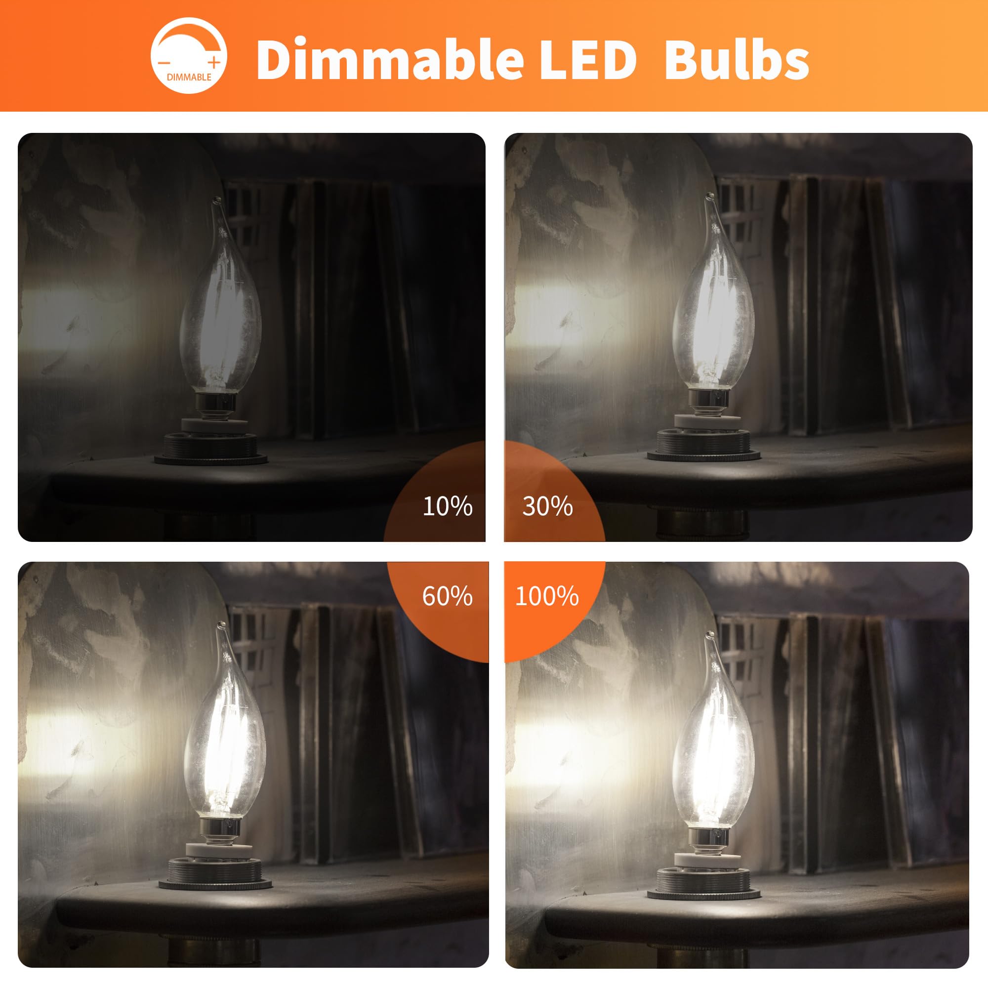 Alampever 800Lm Super Bright Dimmable Led Light Bulb, E26 Led Bulb 100 Watt Equivalent, Ca11 5000K Daylight White Led Candelabra