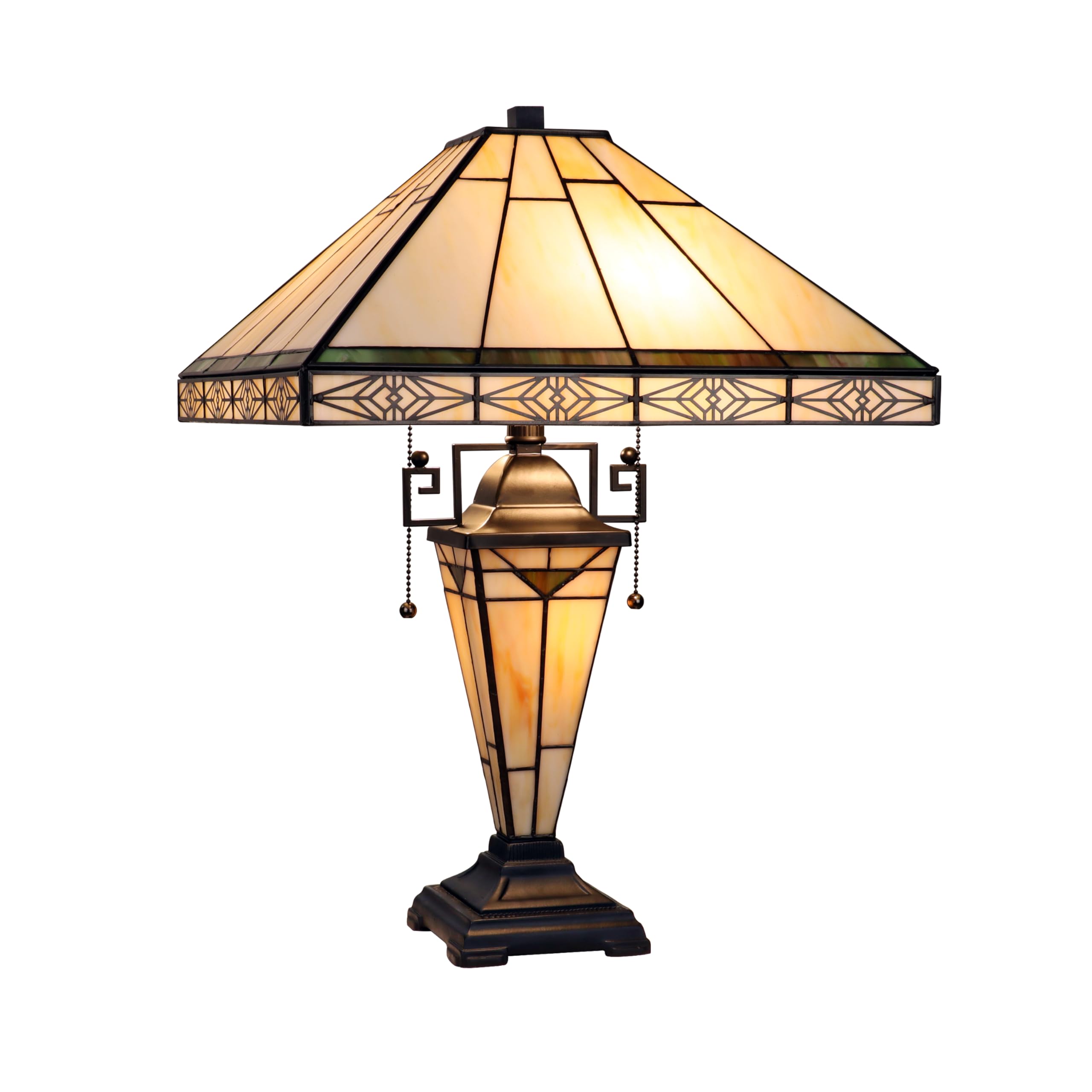 Chloe Lighting THEROS 3-Light Table Lamp Mission-Style Blackish Bronze 16in Shade Multicolor Model CH3T318IM16-DT3