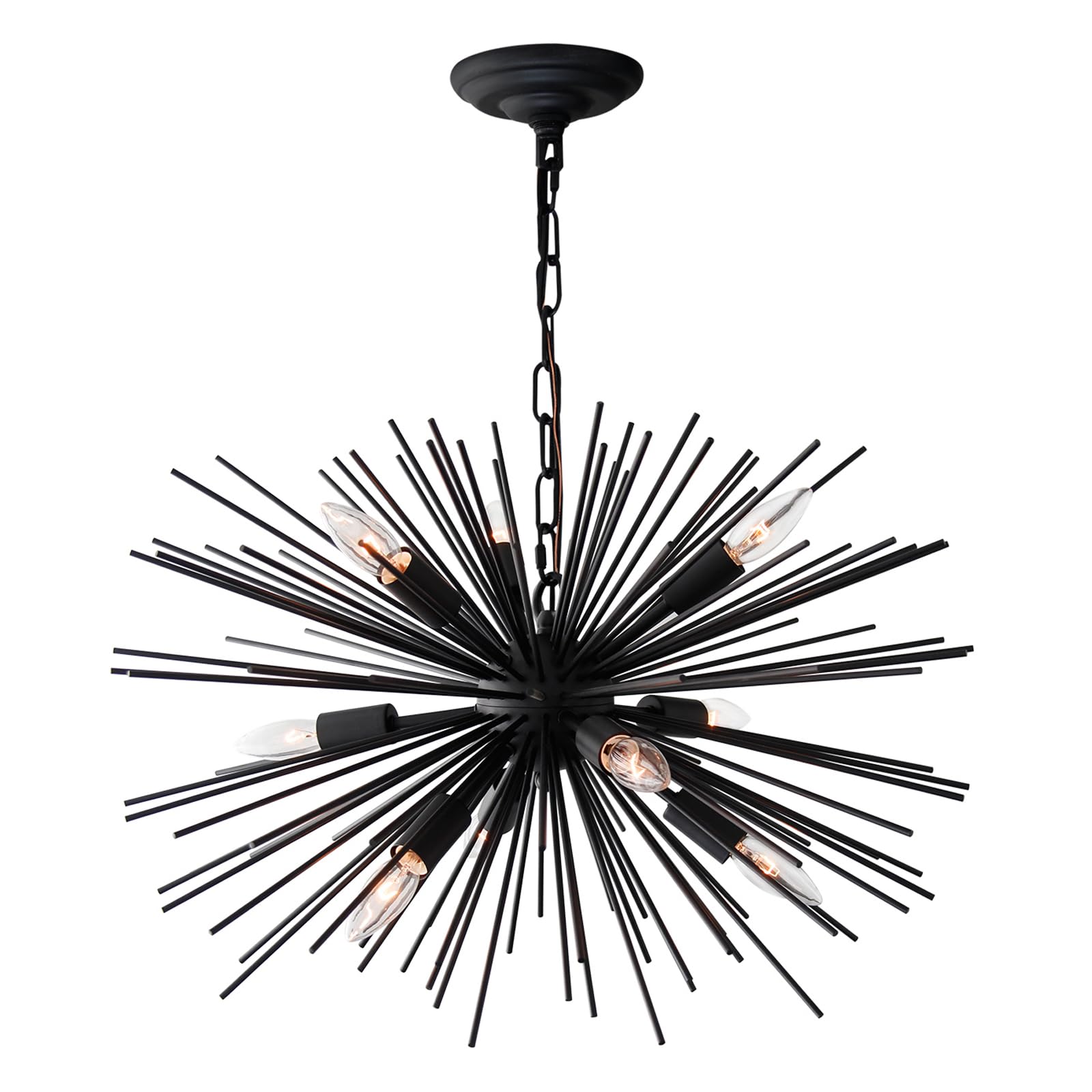 ZIRALIO Modern Black Sputnik Chandelier 9-Light Dining Room Chandelier Light Fixture for Living Room, Bedroom, Kitchen, Entryway
