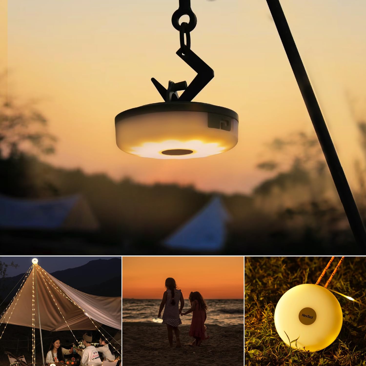 Hiromeco Outdoor Camping Lights String, 32.8ft Warm Waterproof USB, 5 Lighting Modes, Durable Plastic - Model Hir001