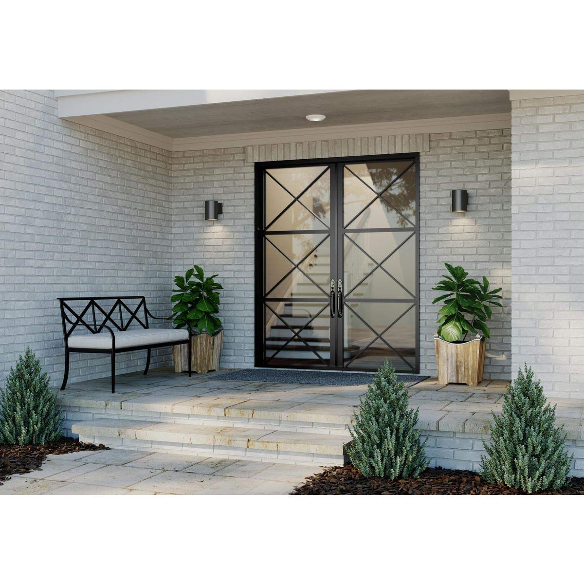 Progress Lighting Cylinder Collection Modern Outdoor Wall Lantern Light 7-1/4in Tall Black Aluminum Model P5674-31