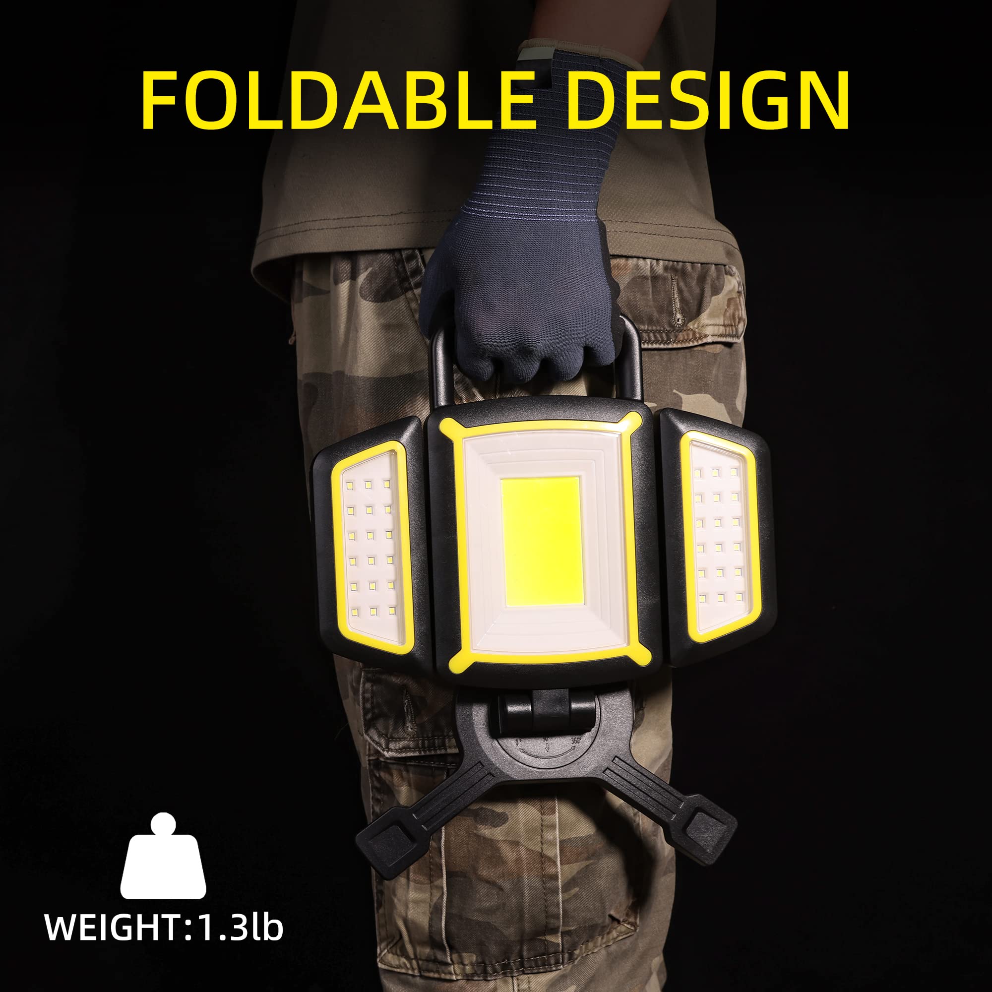 Magnetic Light, Portable Led Work Light With 5 Light Modes, Magnetic Base Rechargeable Battery Operated Cob Flashlight, Hold To