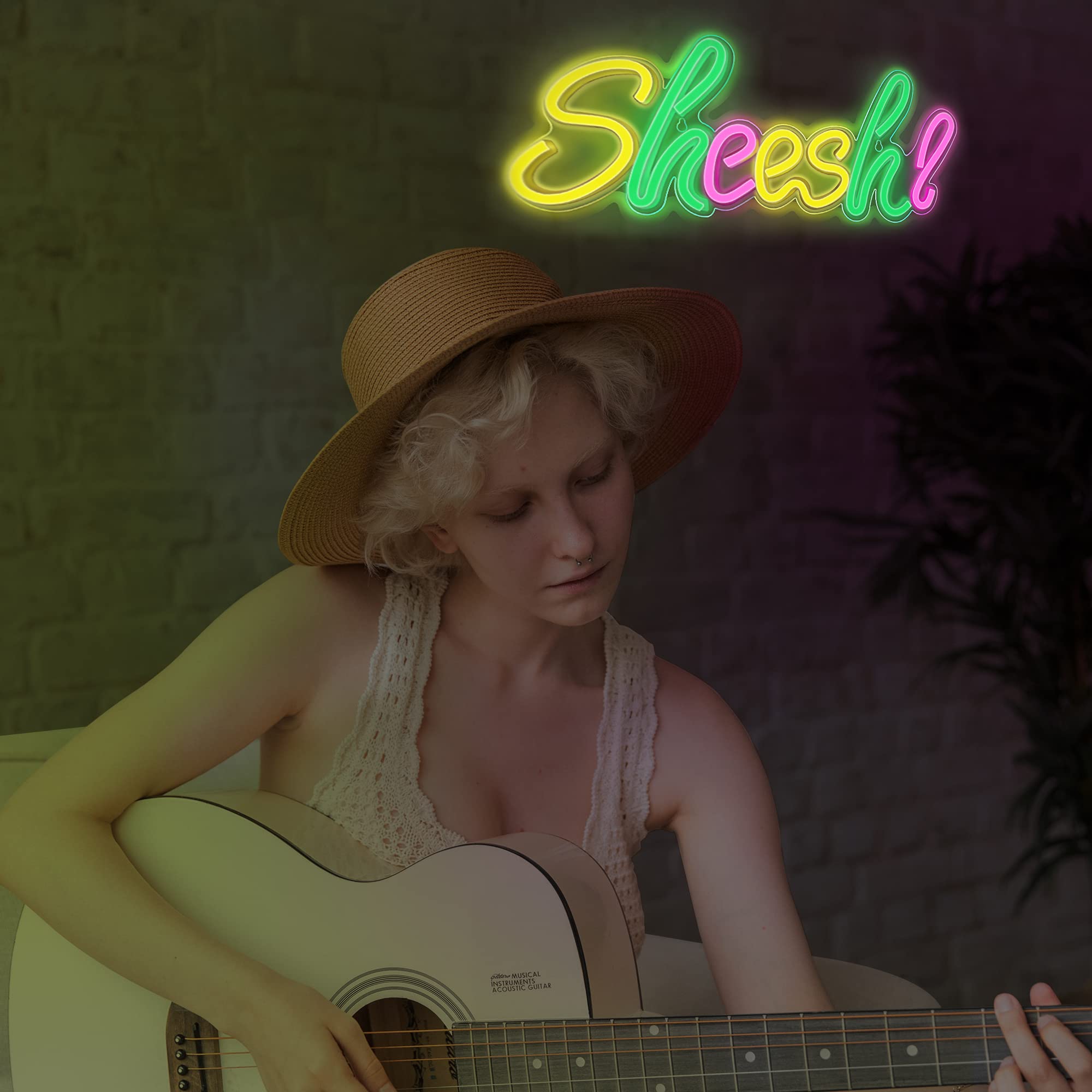 Lumoonosity Sheesh Neon Sign - LED Wall Decor for Gamers, 18.5 x 7.1 inches, On/Off Switch, SHEESH Model NS-SHEESH