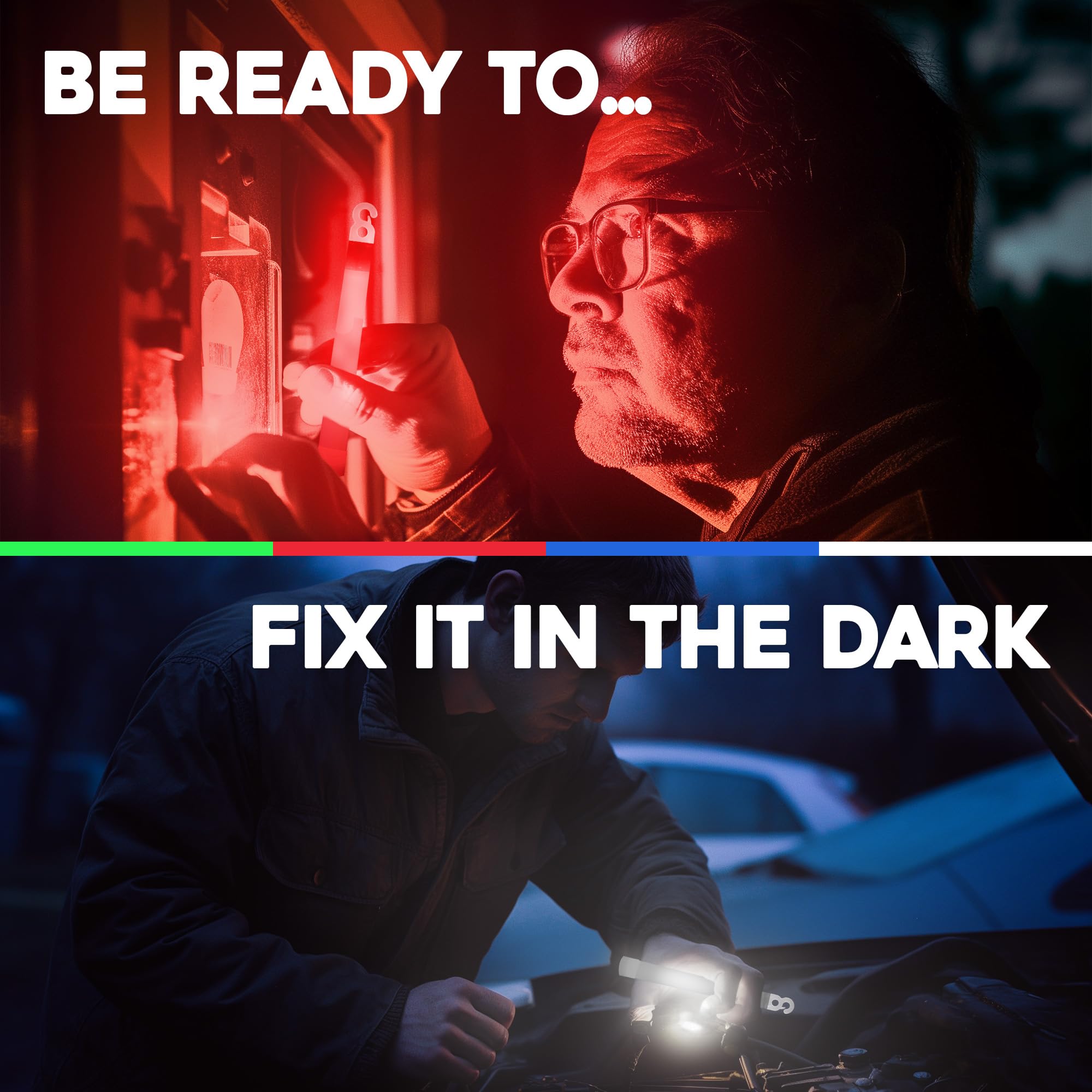 Windy City Novelties (10 Pack) 12 Hour Duration Military Chemical Light Sticks Multi Color Green | Red | White | Blue